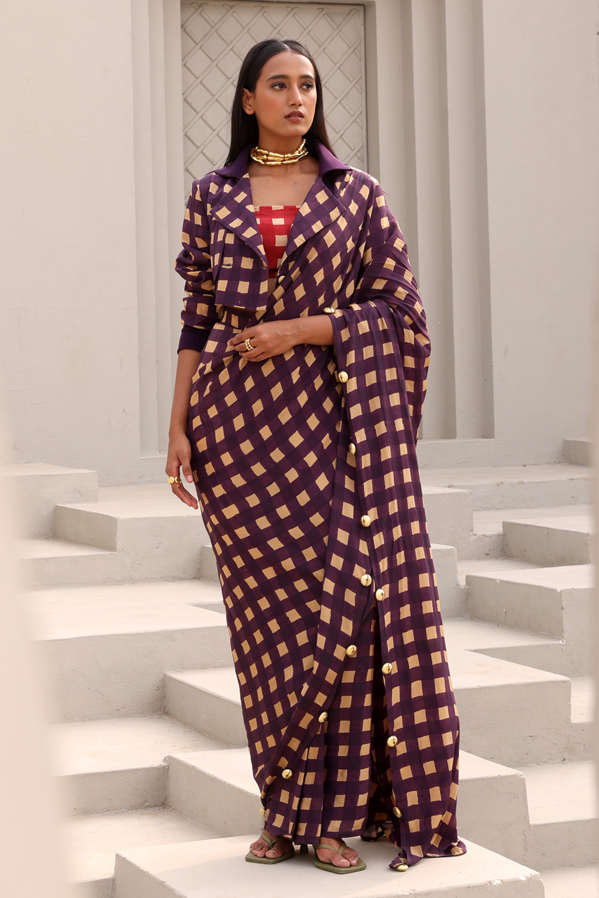 Elsie Pre Draped Saree Set