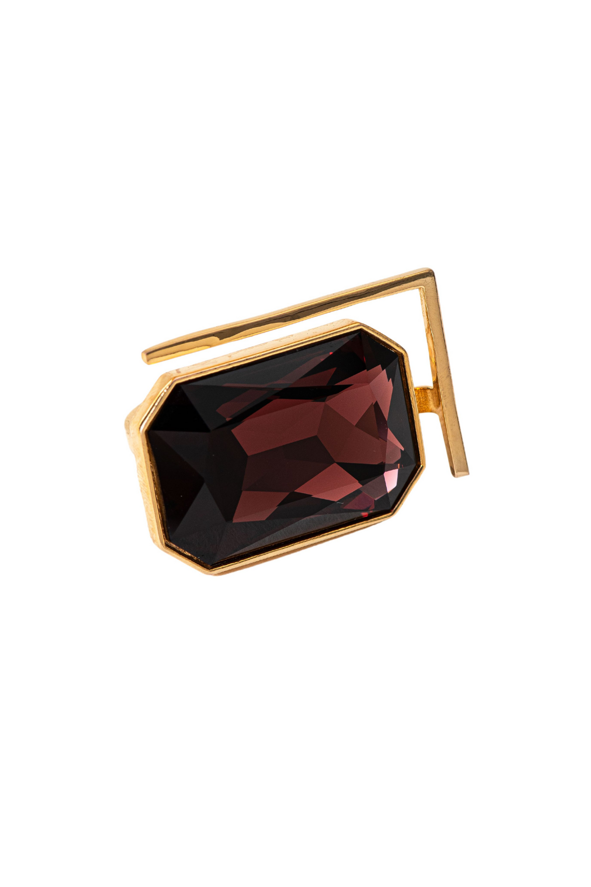 Radiance Crystal Cocktail Ring - Burgundy