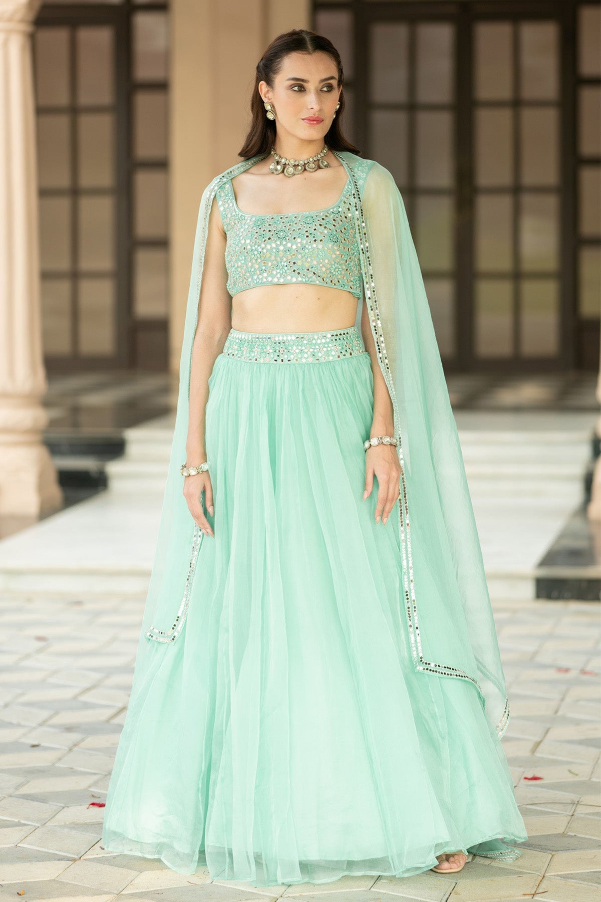 Aqua Bue Lehenga Set