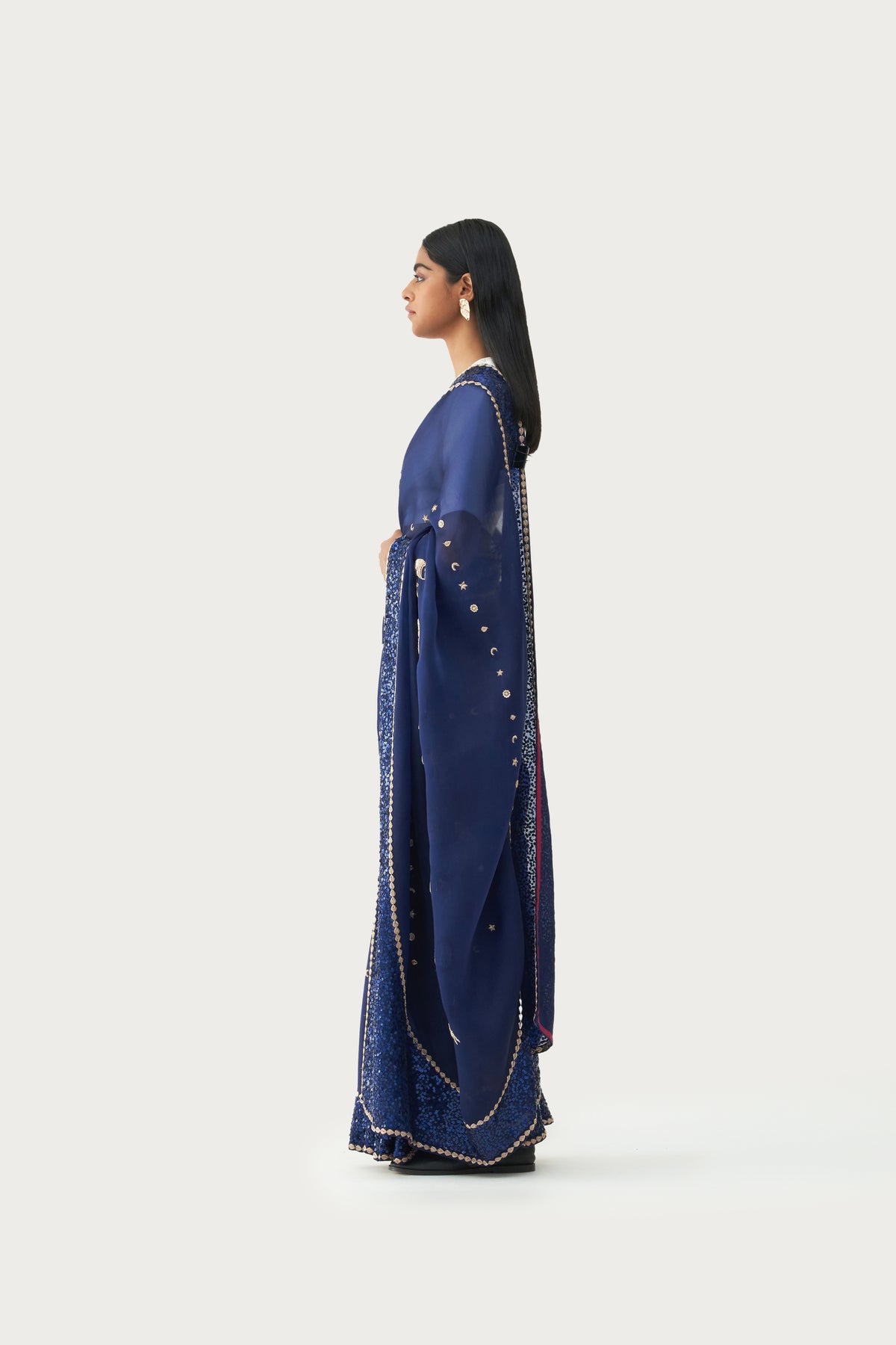 Cosmic sapphire saree