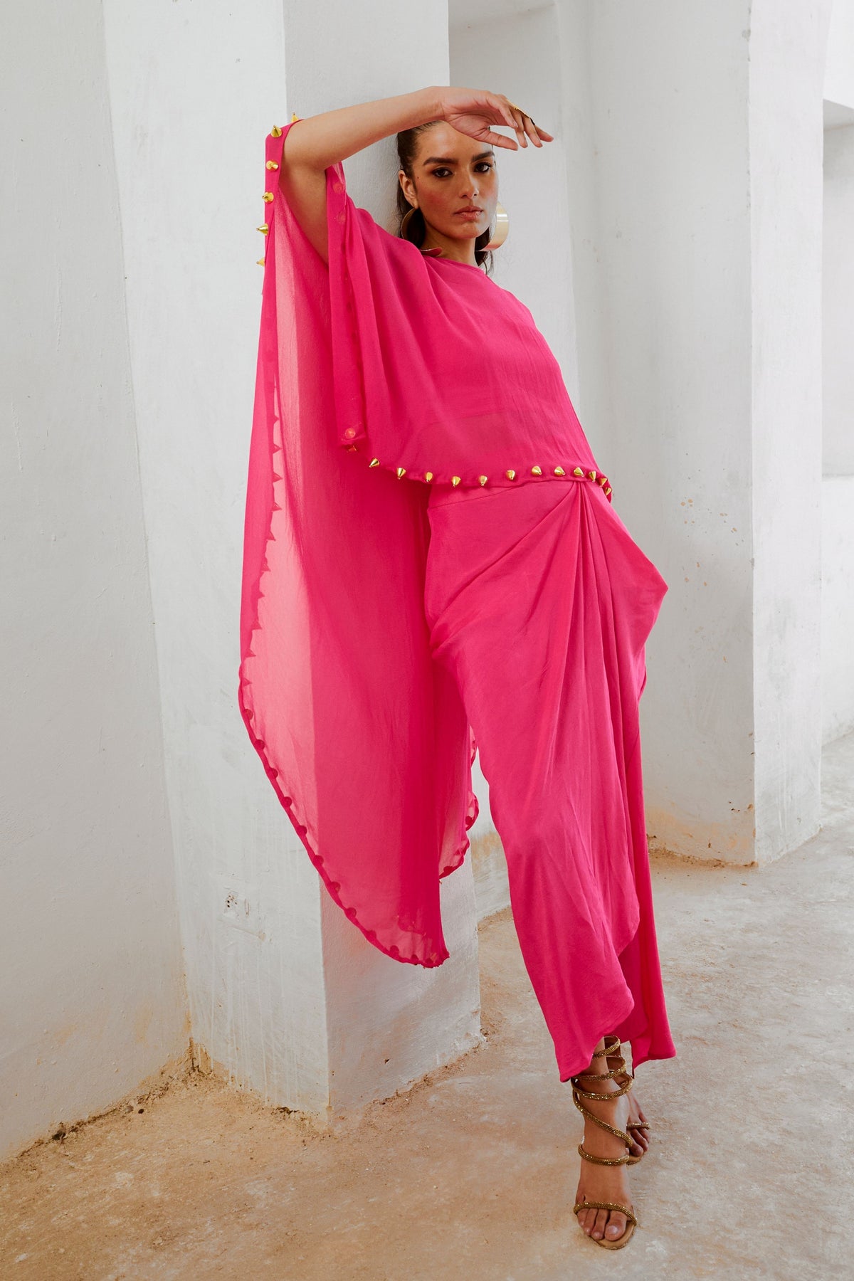 Hot Pink Cape and Drape Skirt