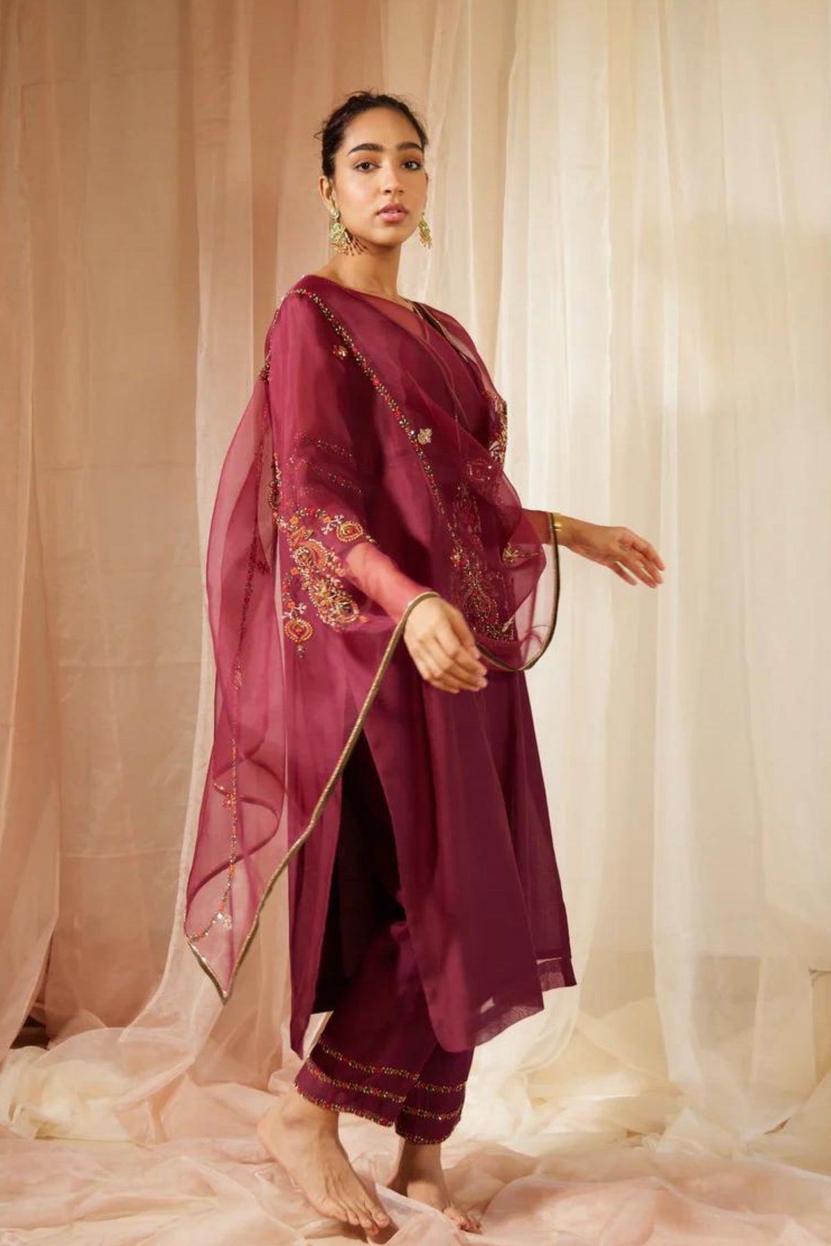 Purple Dhuleti Kurta Set