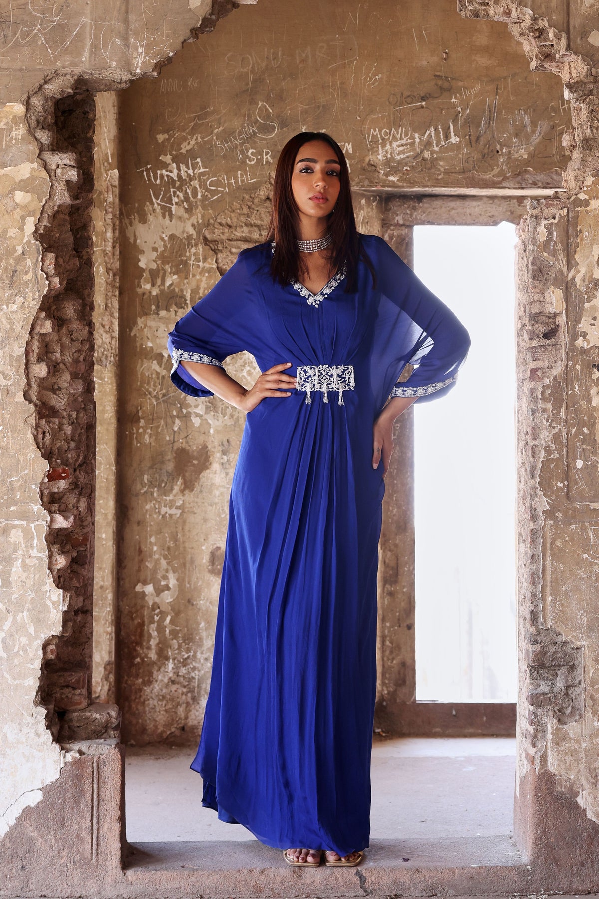 Maya Kaftan in Electric Blue