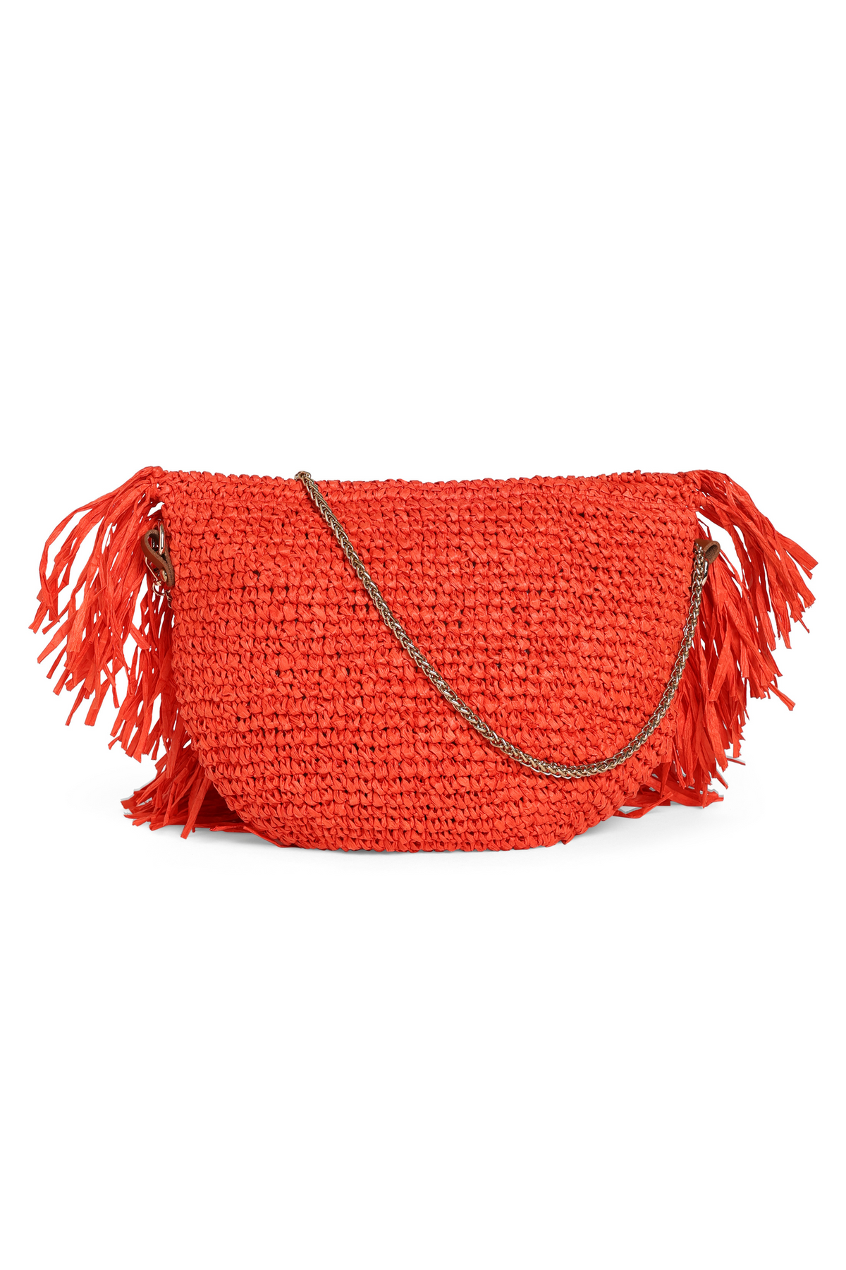 Raffia Moon Crossbody