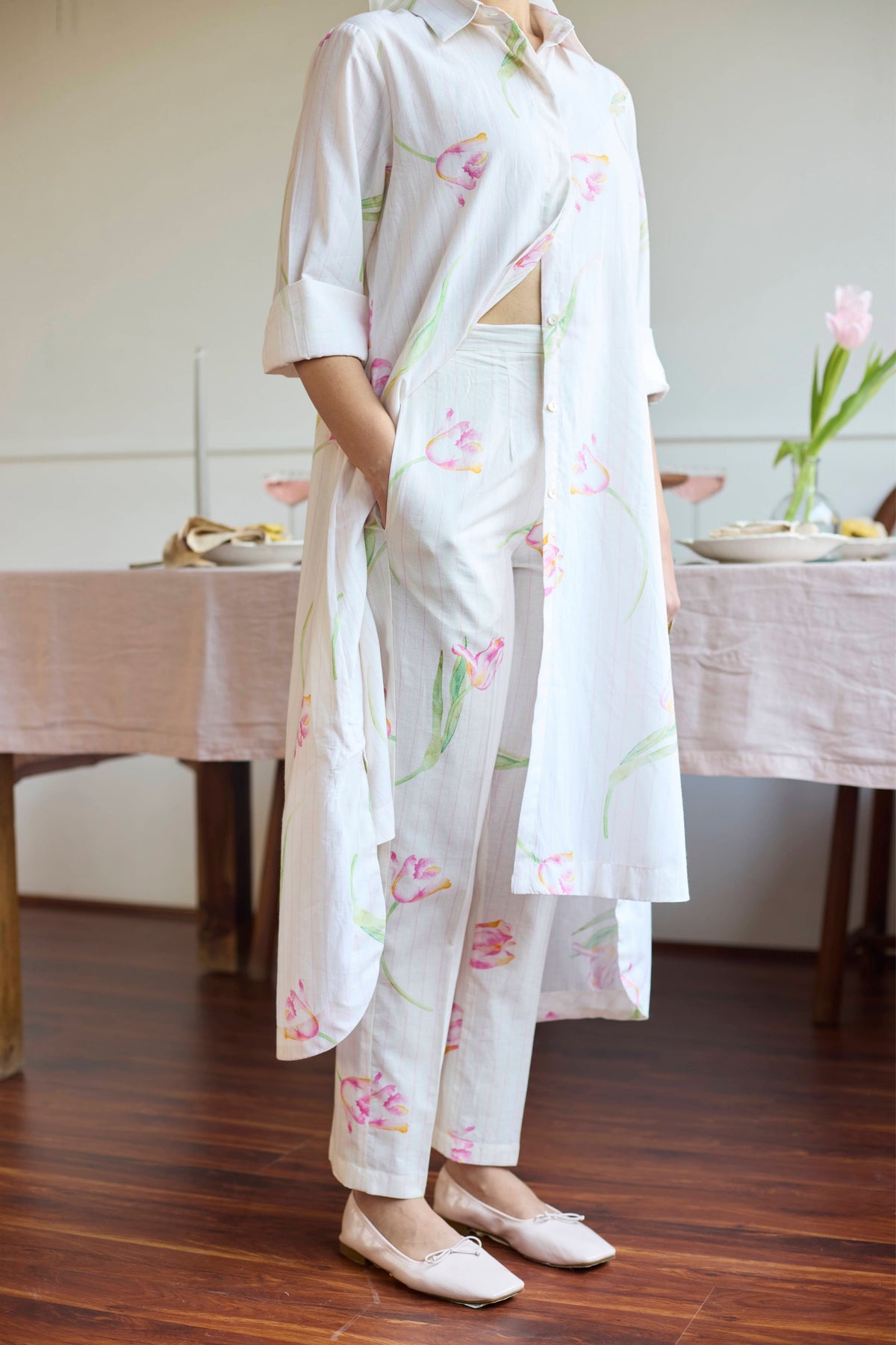 Ana Ivory Tulip Tunic Set