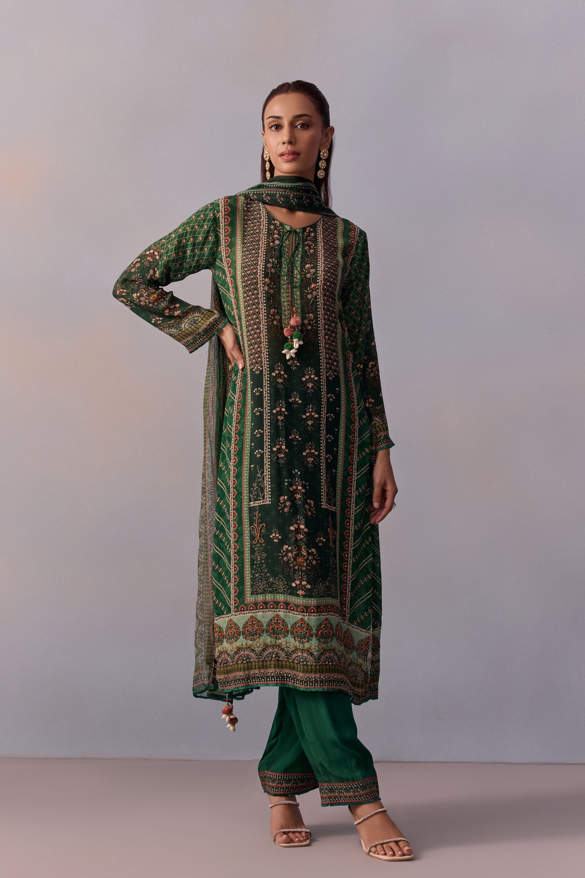 Green Reham Kurta Set