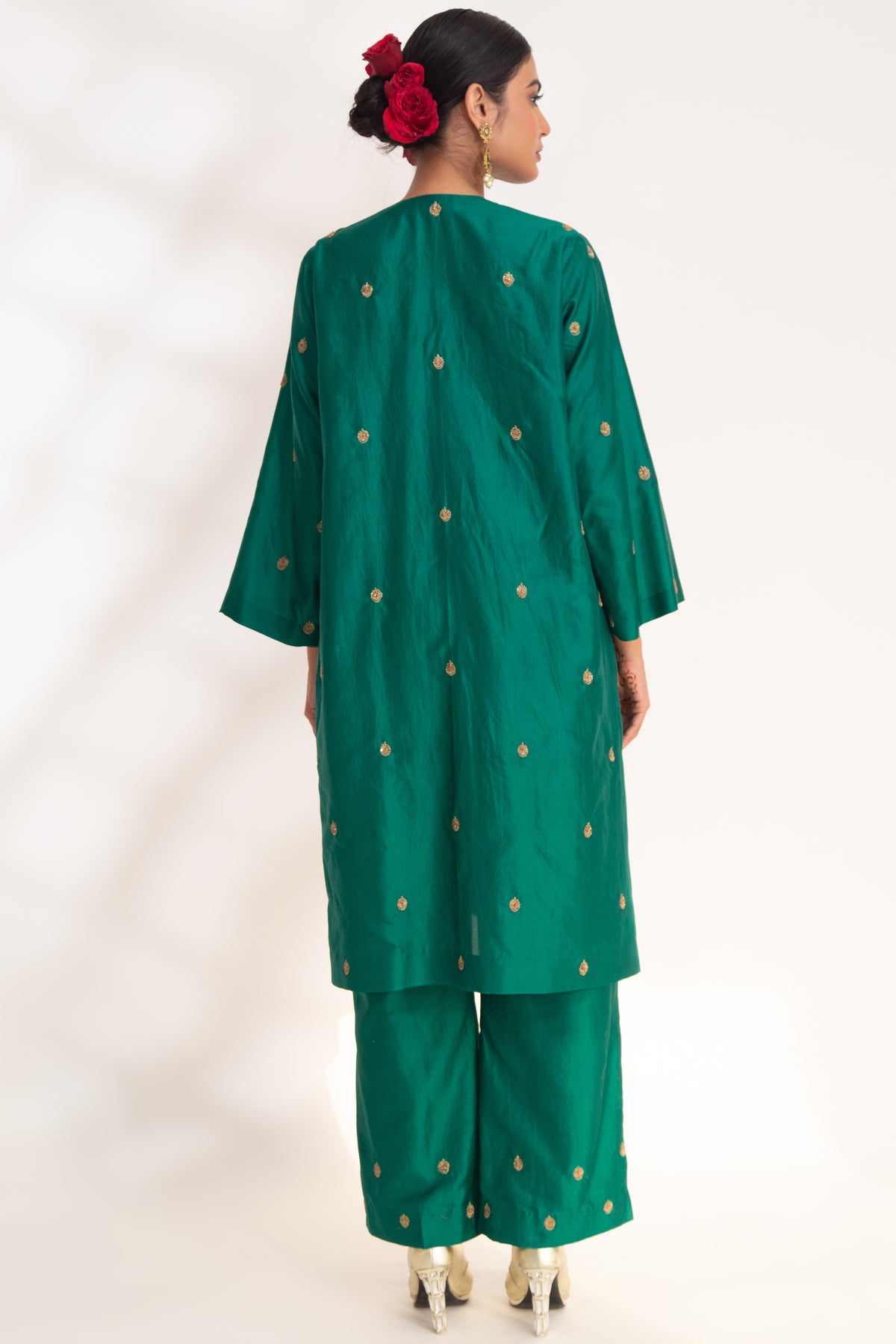 Emerald Green Ojal Tunic Set