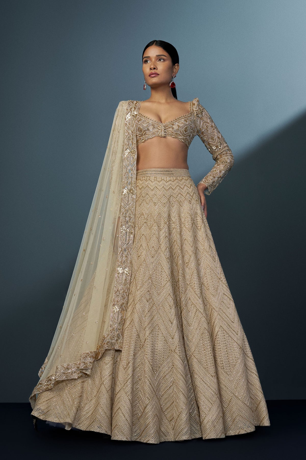 Aurielle Gold Lehenga Set