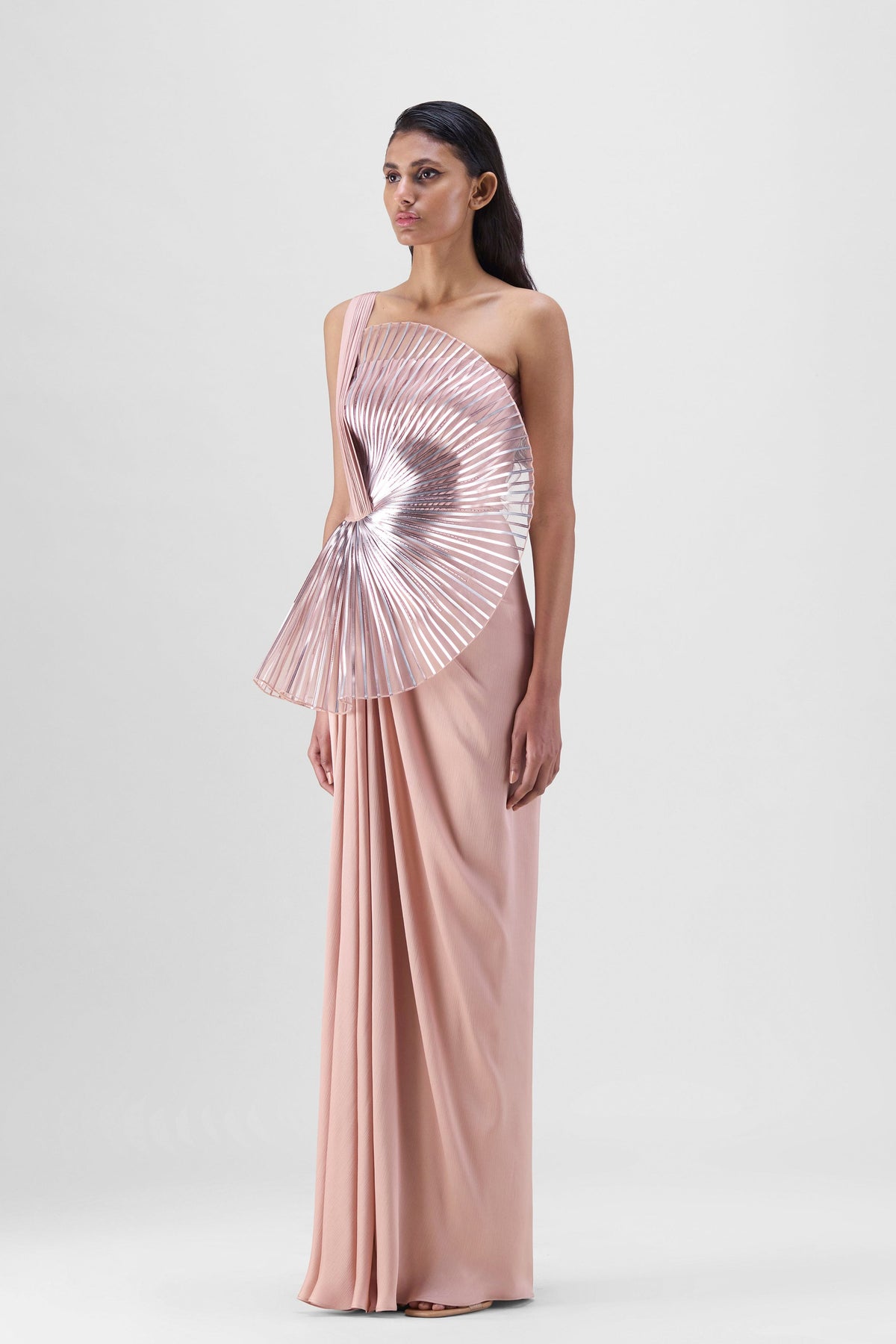 Rose Sun Ray Draped Gown