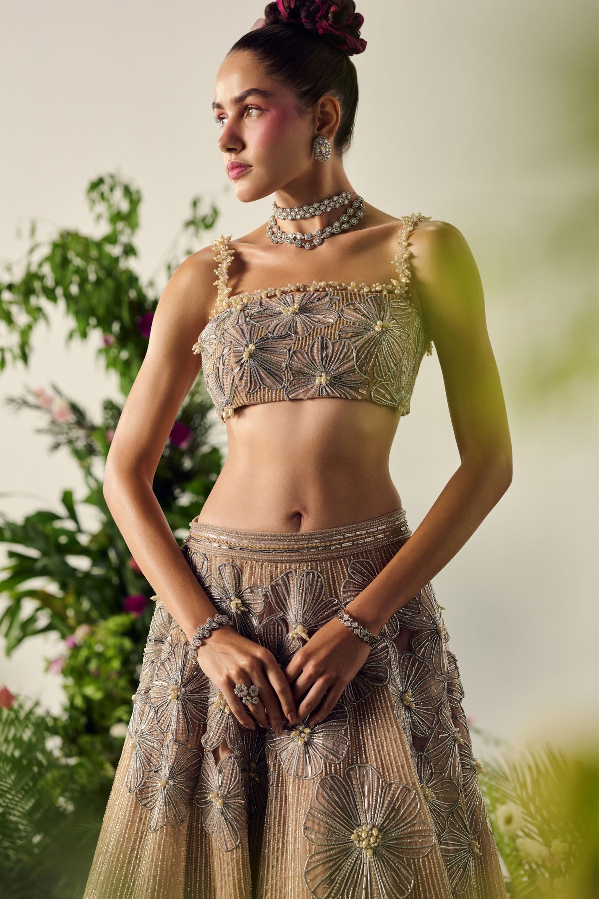 A Nude Lehenga Set