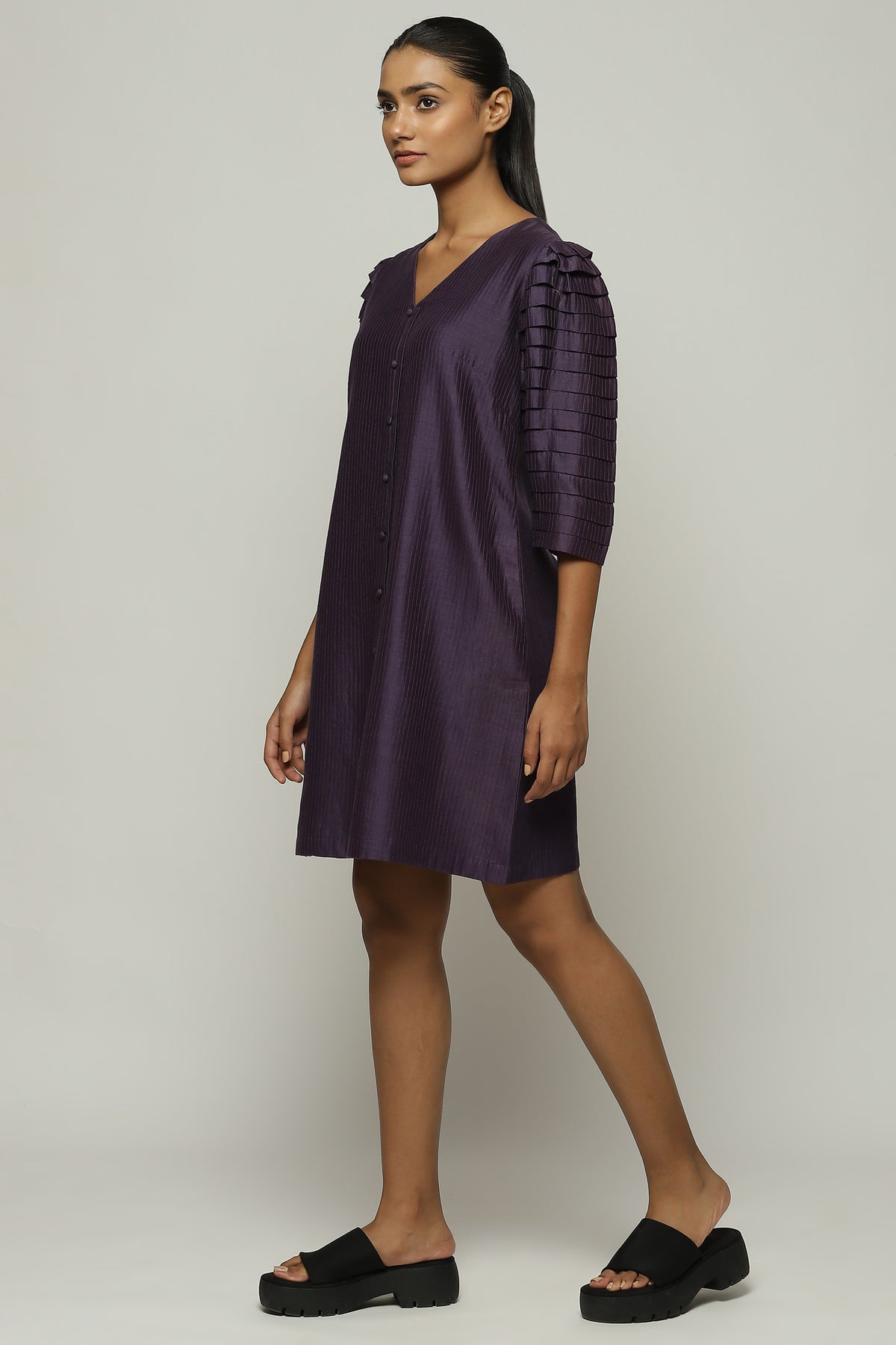 Voilet Pleated Dress