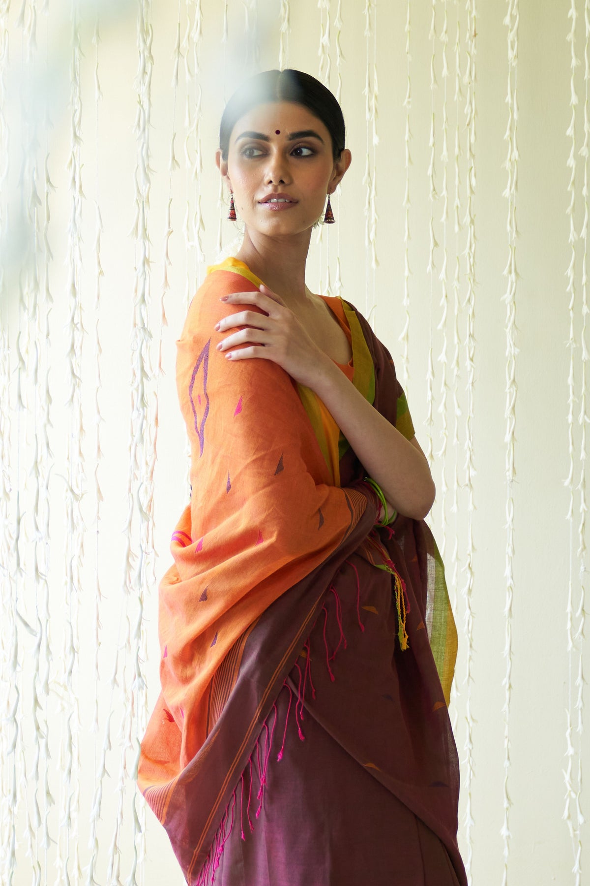 Ila Maroon Saree