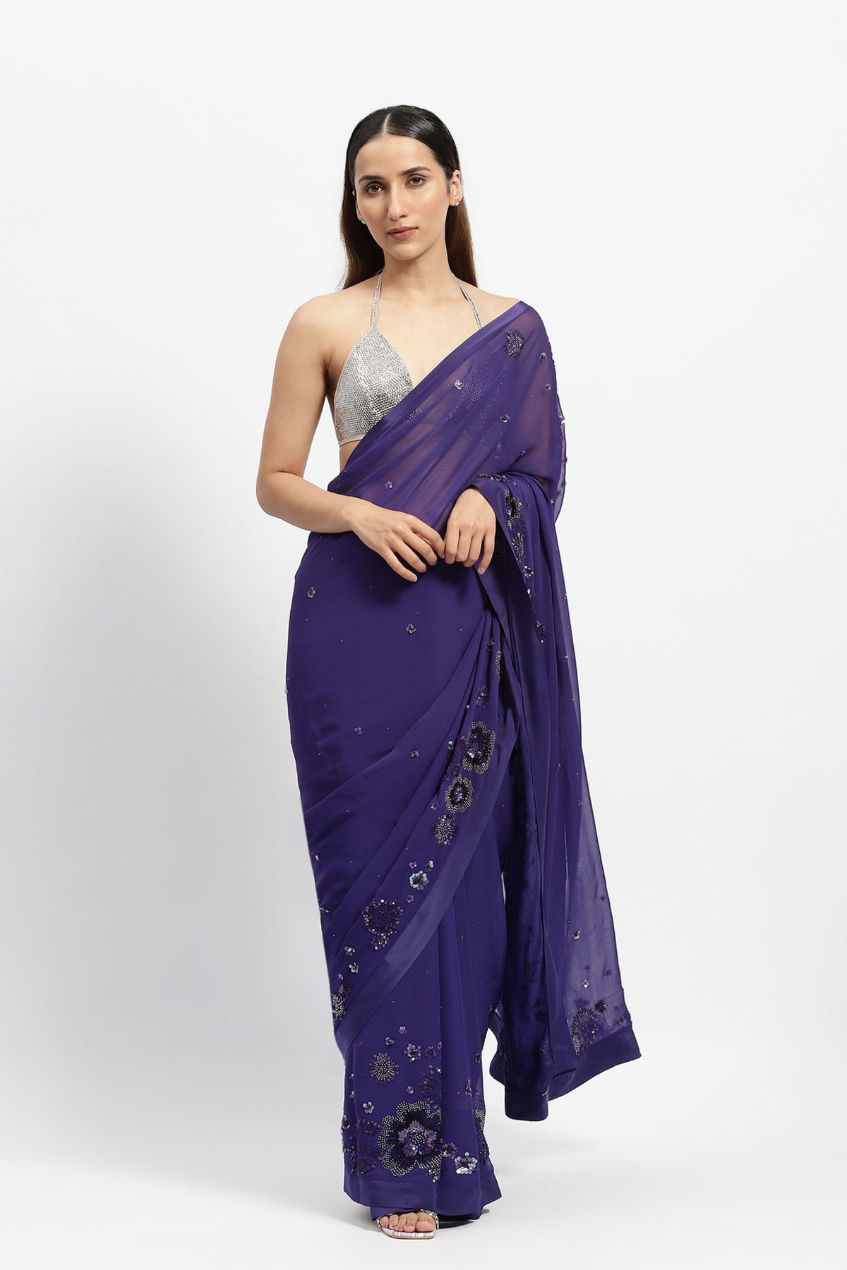 Purple Haze Embroidered Saree