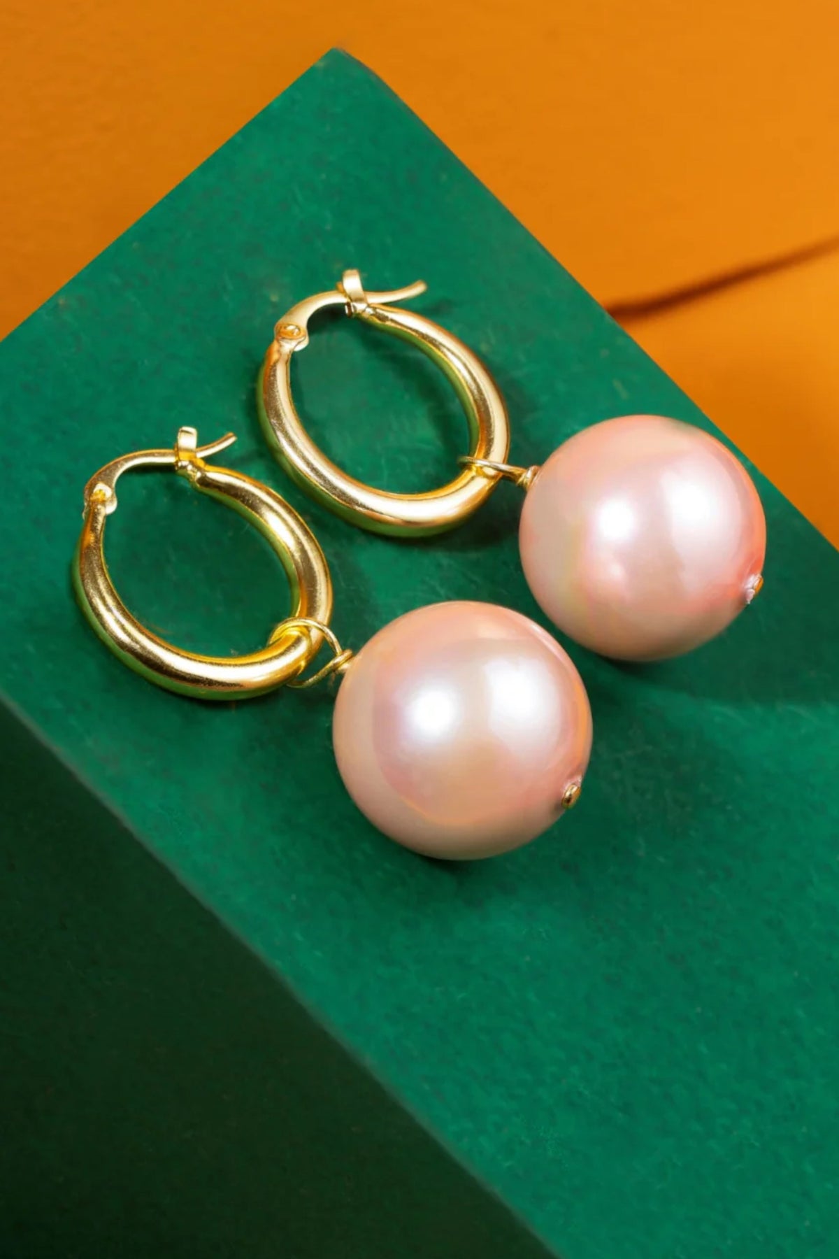 Emily Hoops Pink Earrings