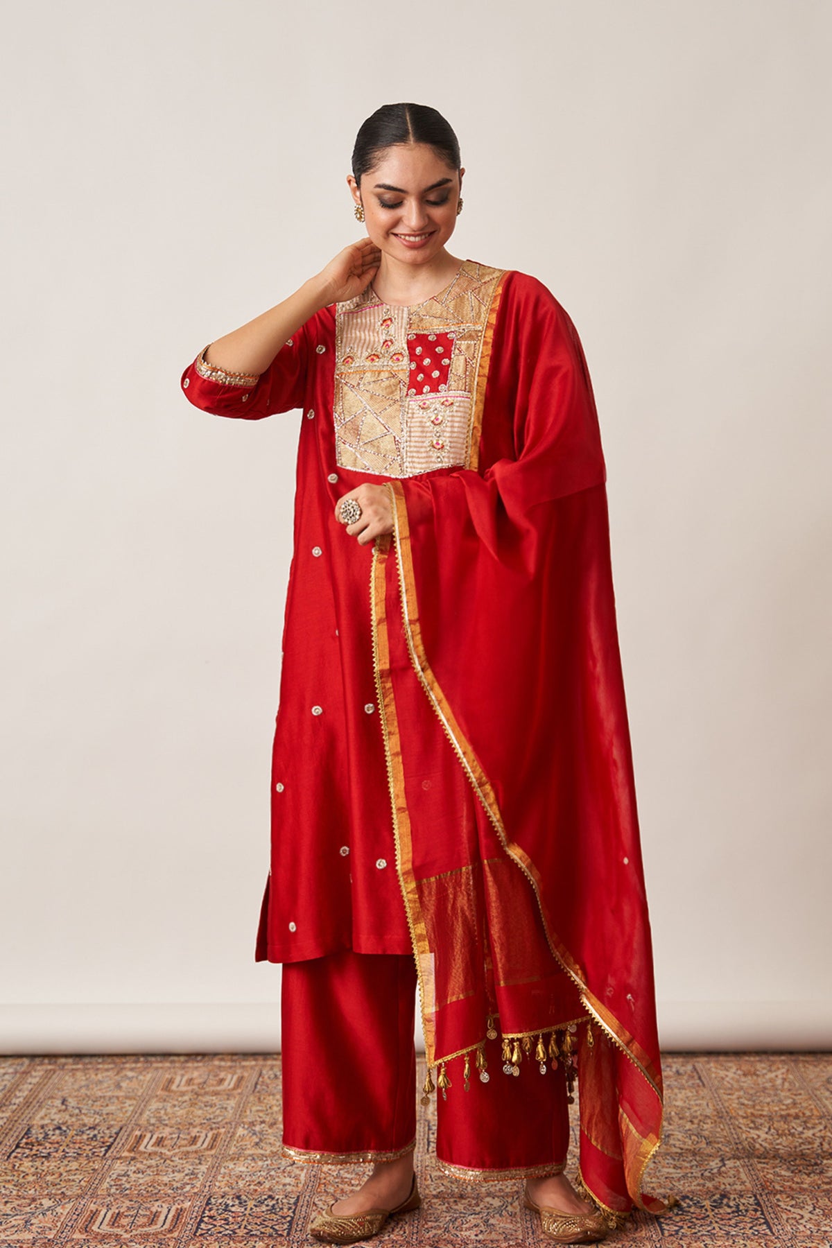 Red Kurta Set