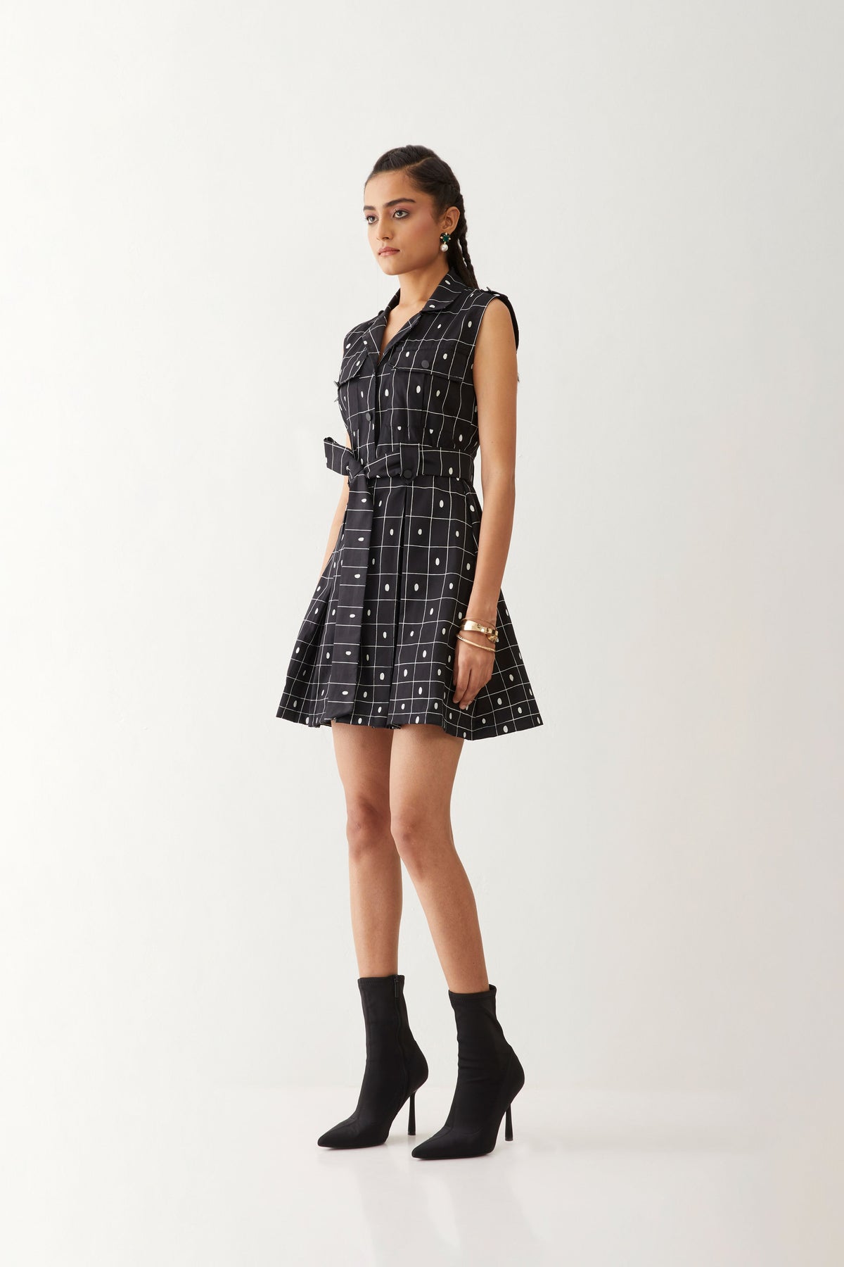 Cici Dress With Checker Print