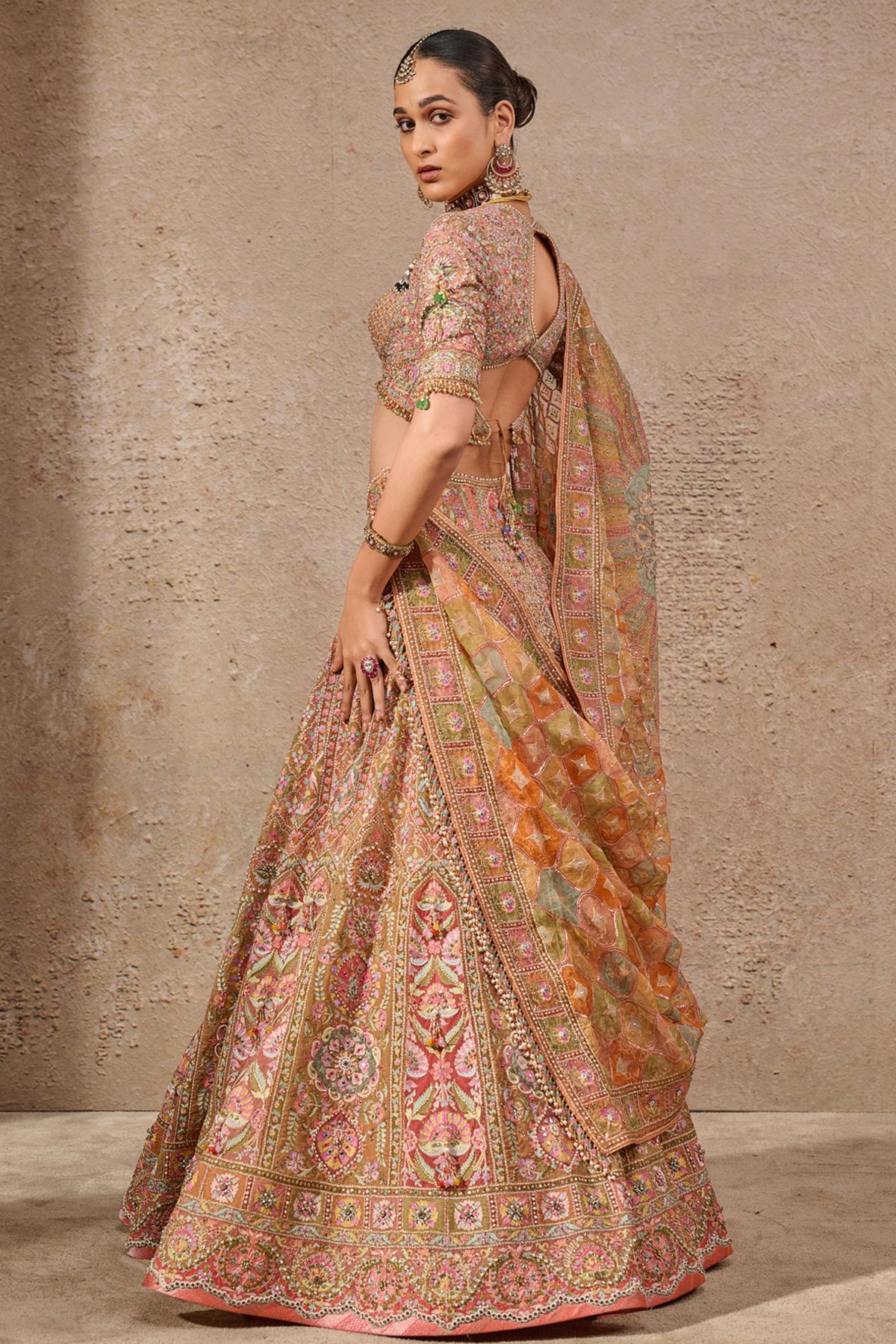 Multicolour Floral Bridal Lehenga Set