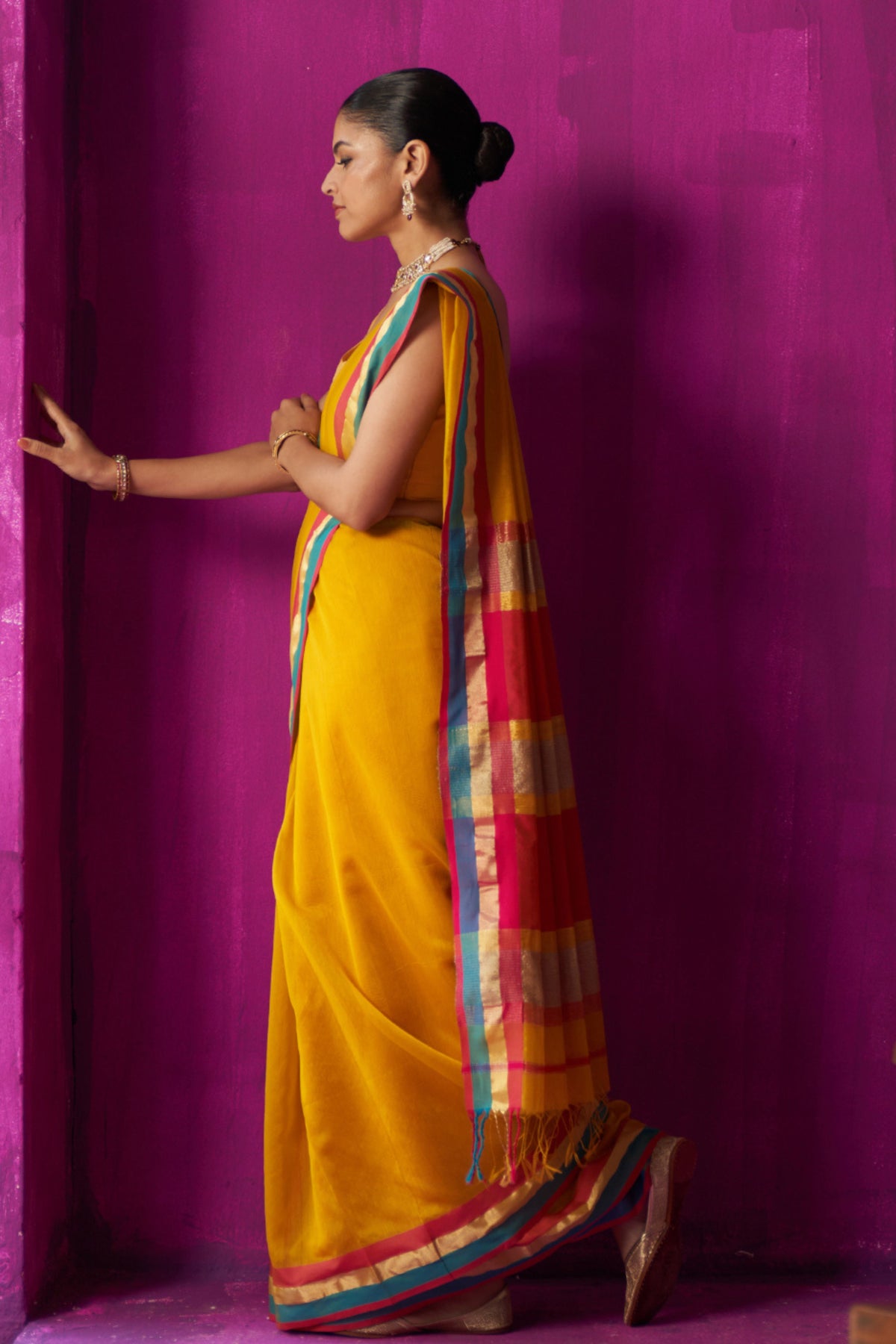 Chitra Yellow Saree