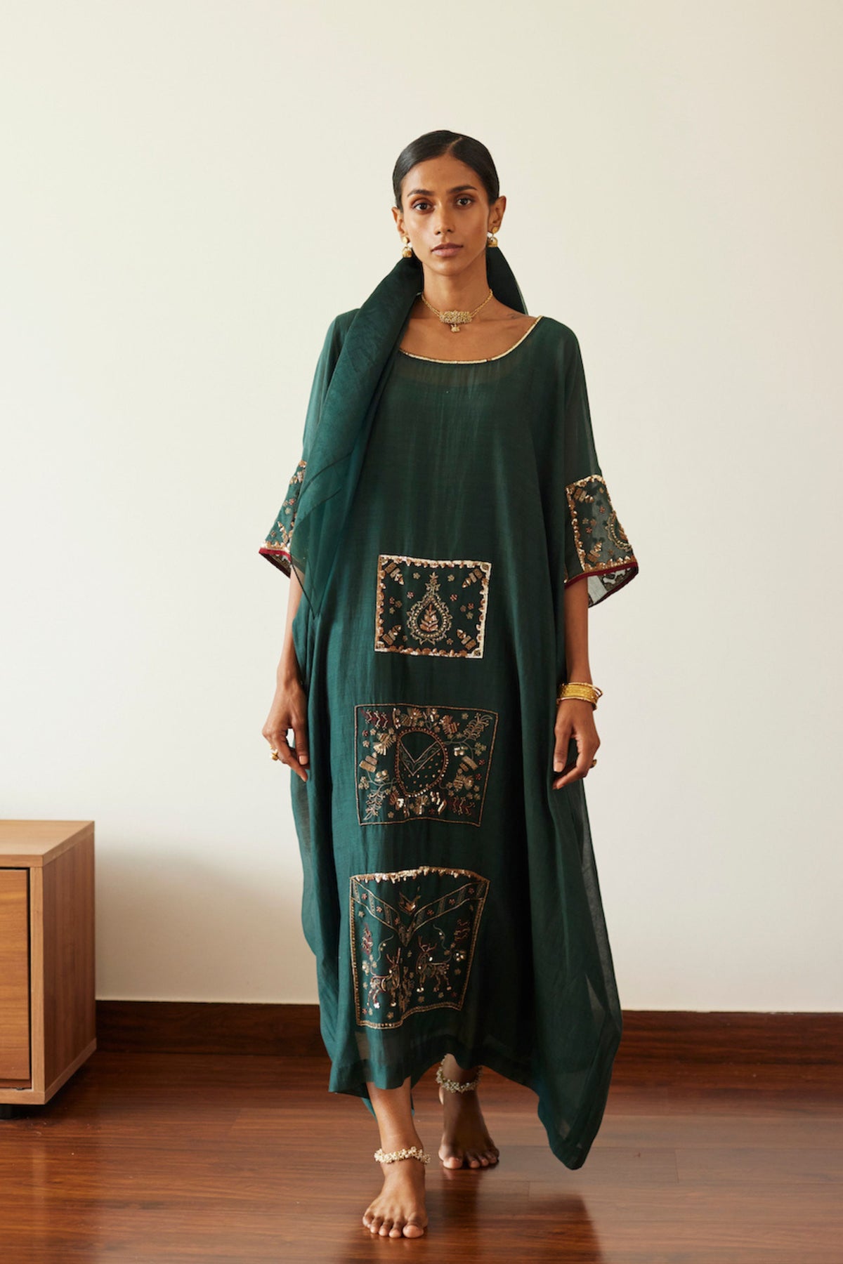 Green Akaari Kaftan