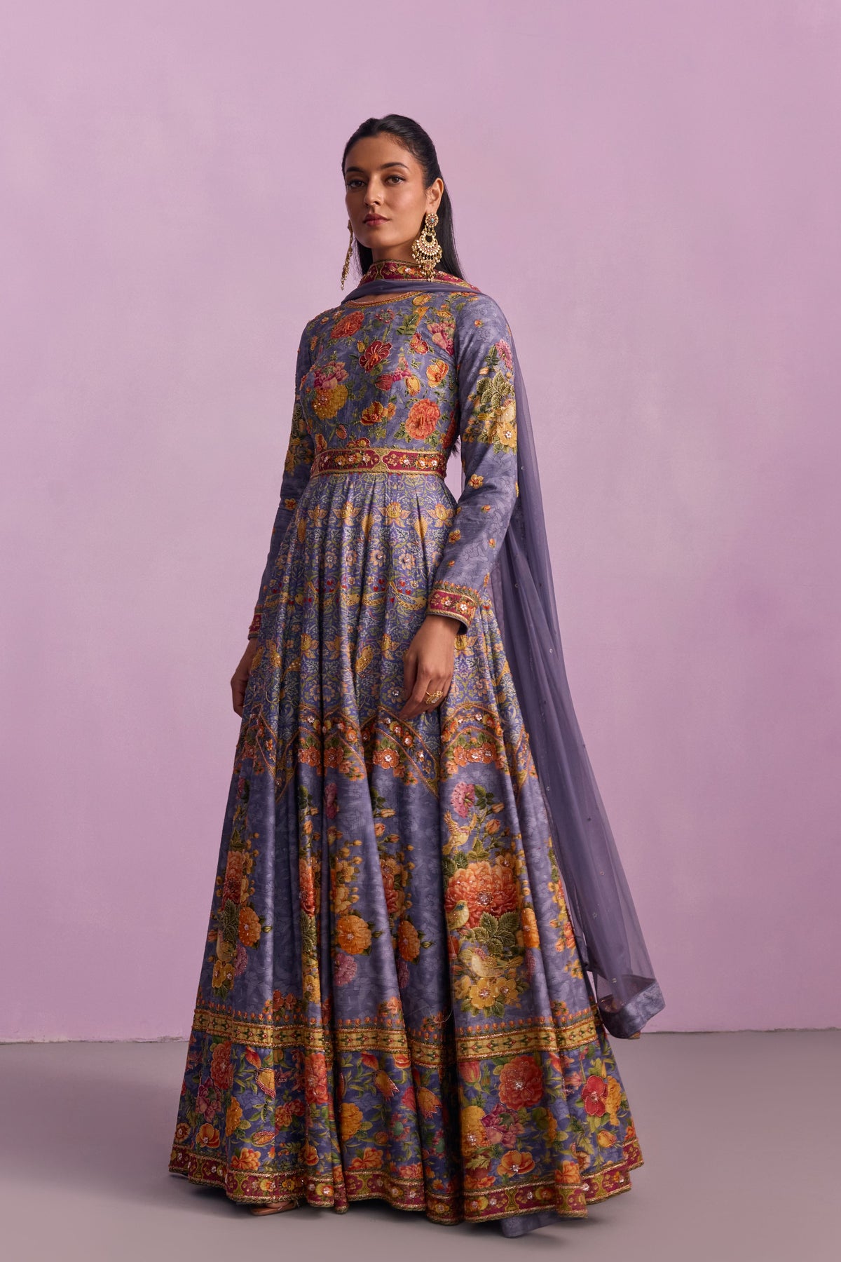 Purple Tahira Anarkali Set