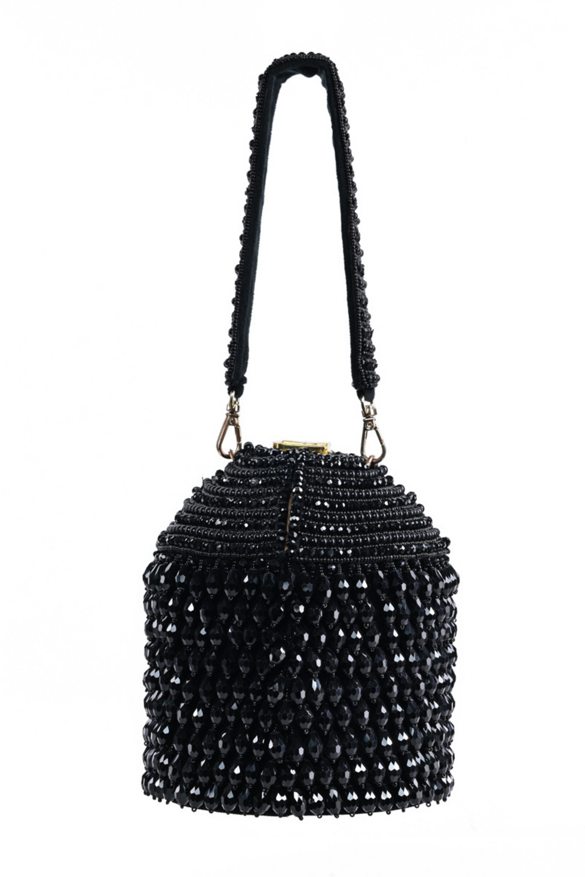 Diana Black Embellished Bucket Bag