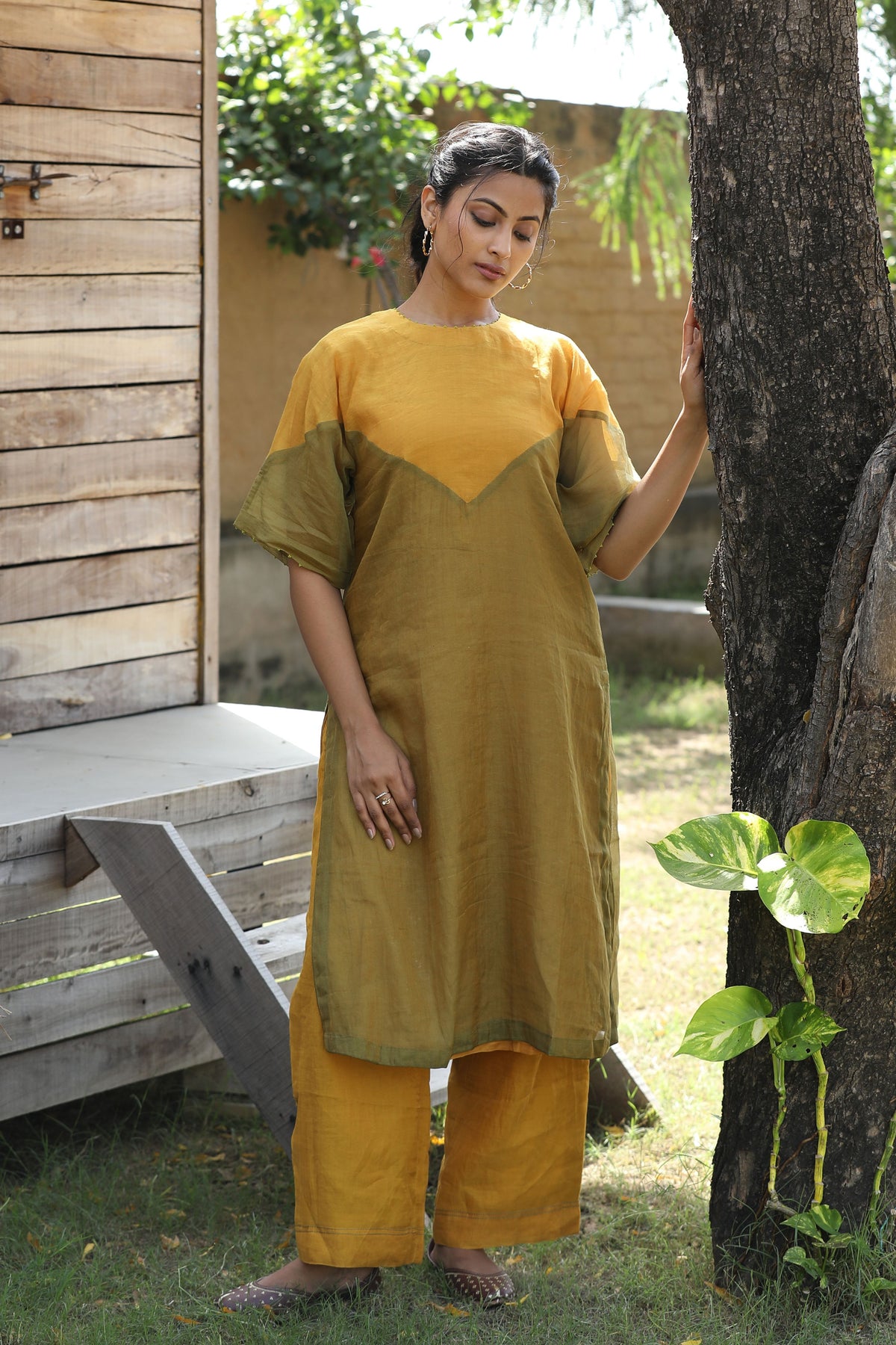 Yellow and Green Tunic Set