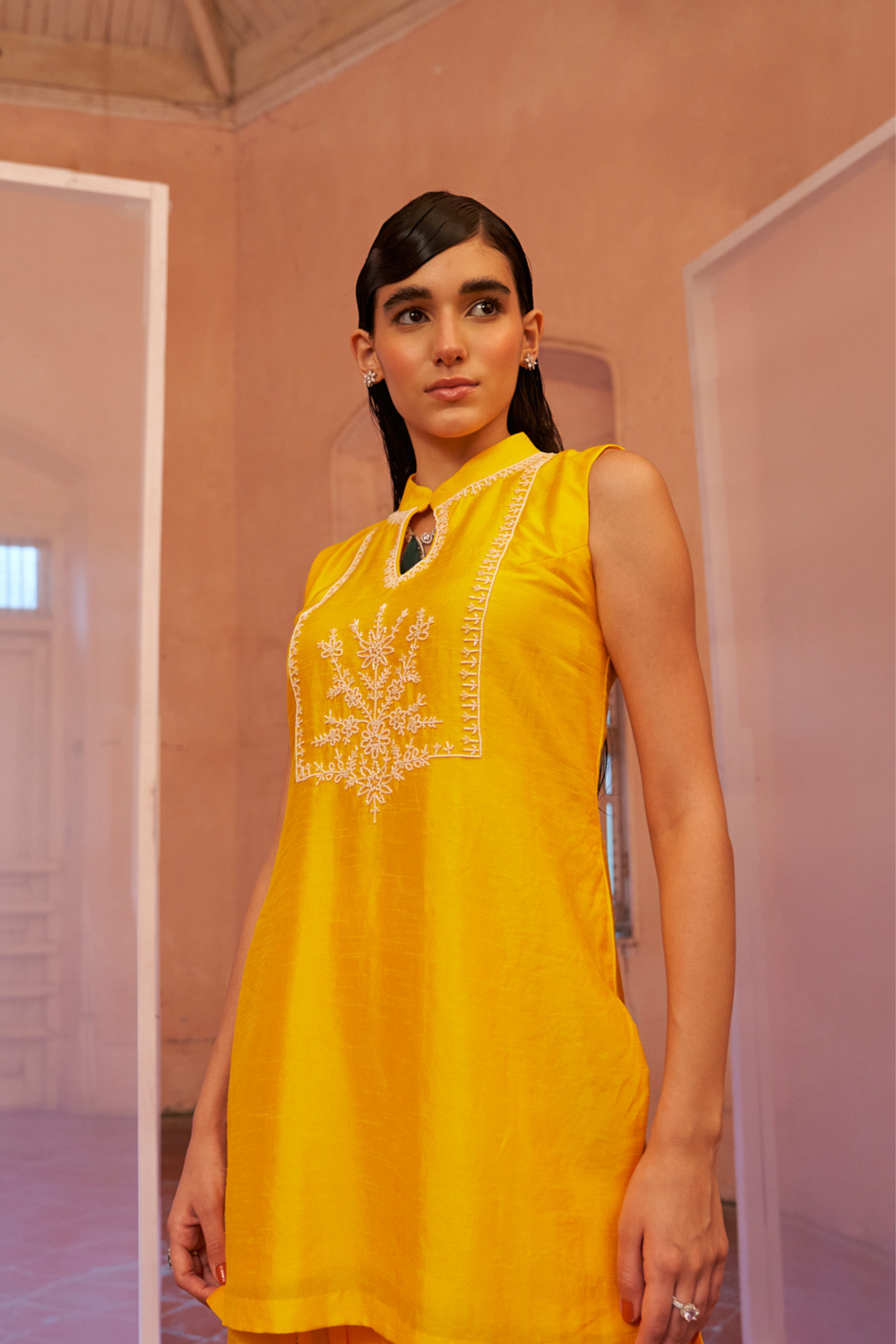 Sunshine Yellow Kurta With Tulip Pants