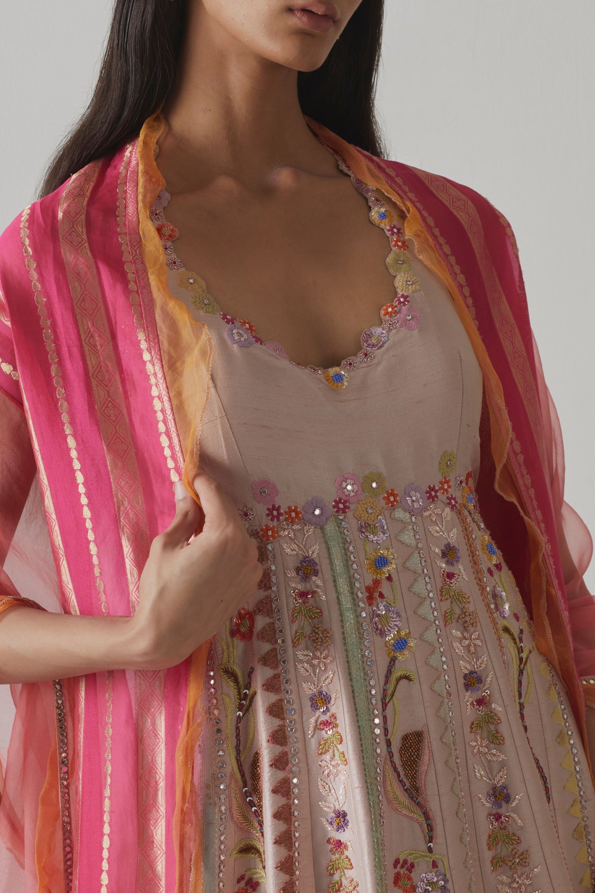 Powder Pink  Anarkali Set