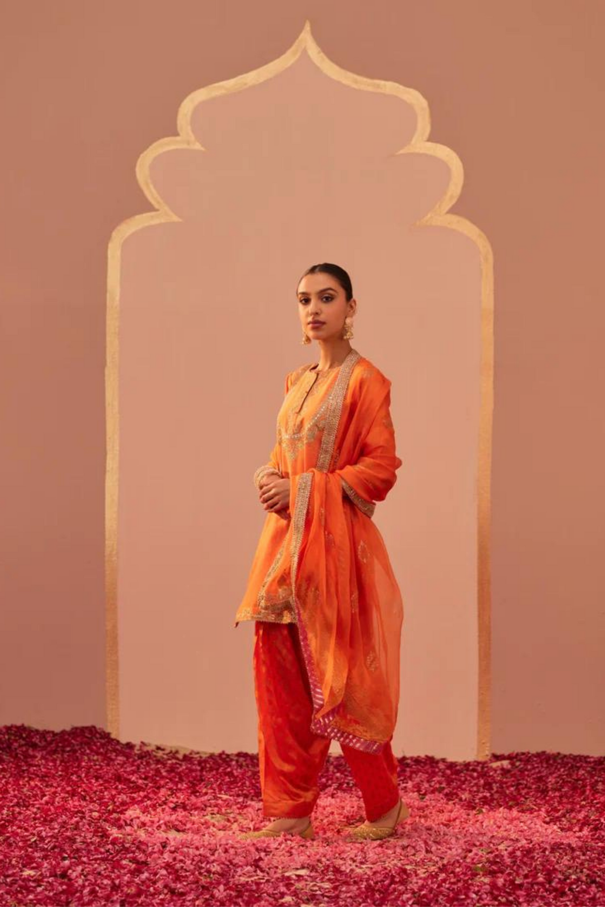 Nafisah Orange Kurta Set