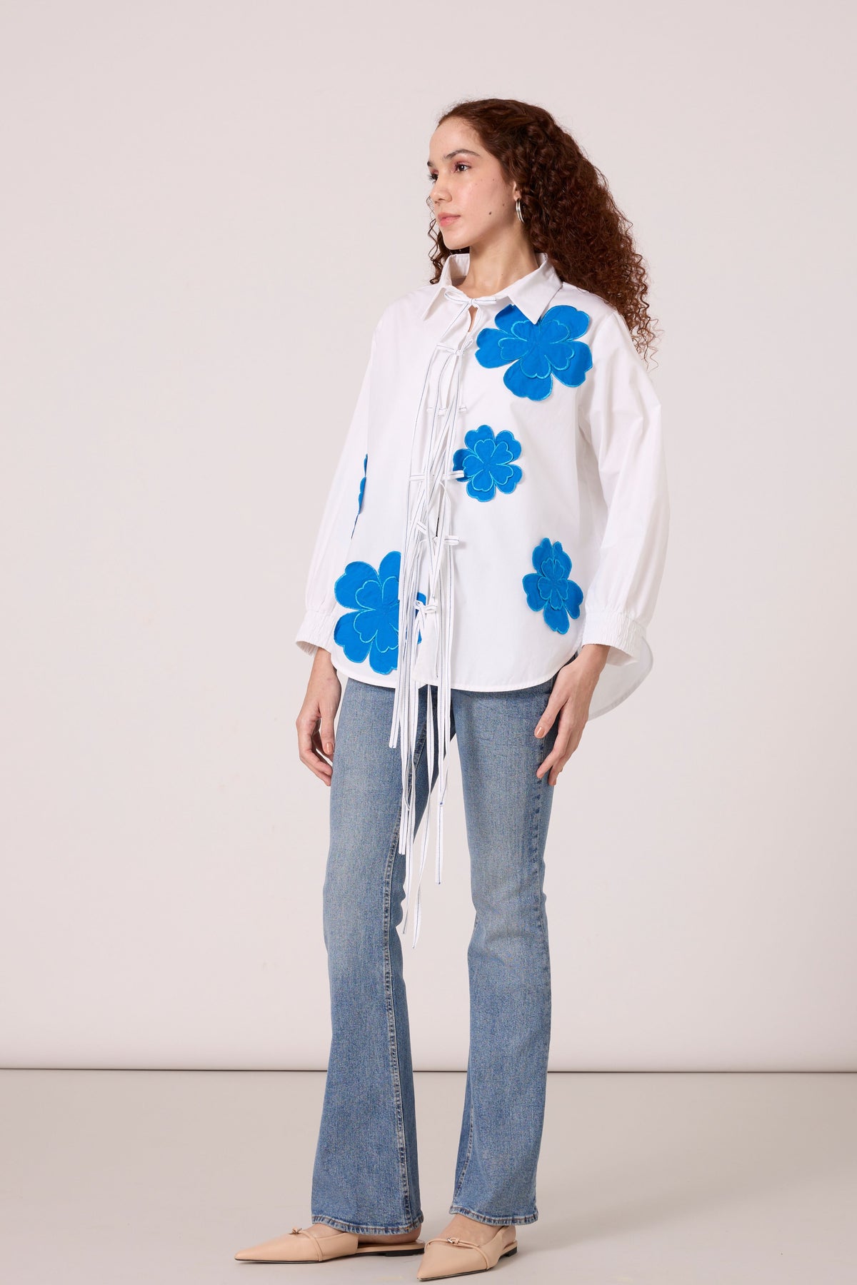 Ariel Applique Aster Blue Shirt