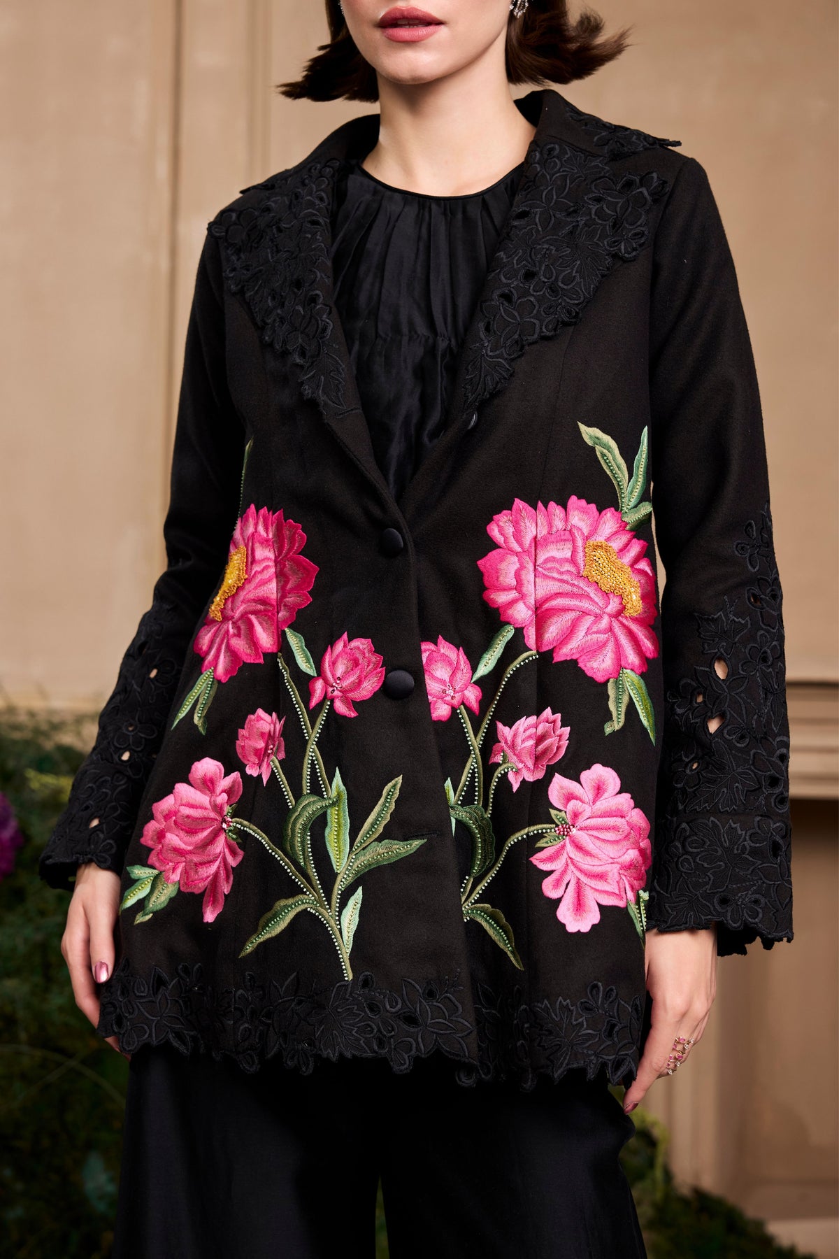 Black Rose Flared Jacket