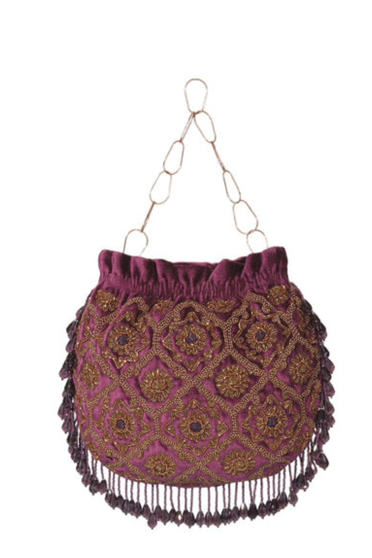 Sadabahar purple potli bag