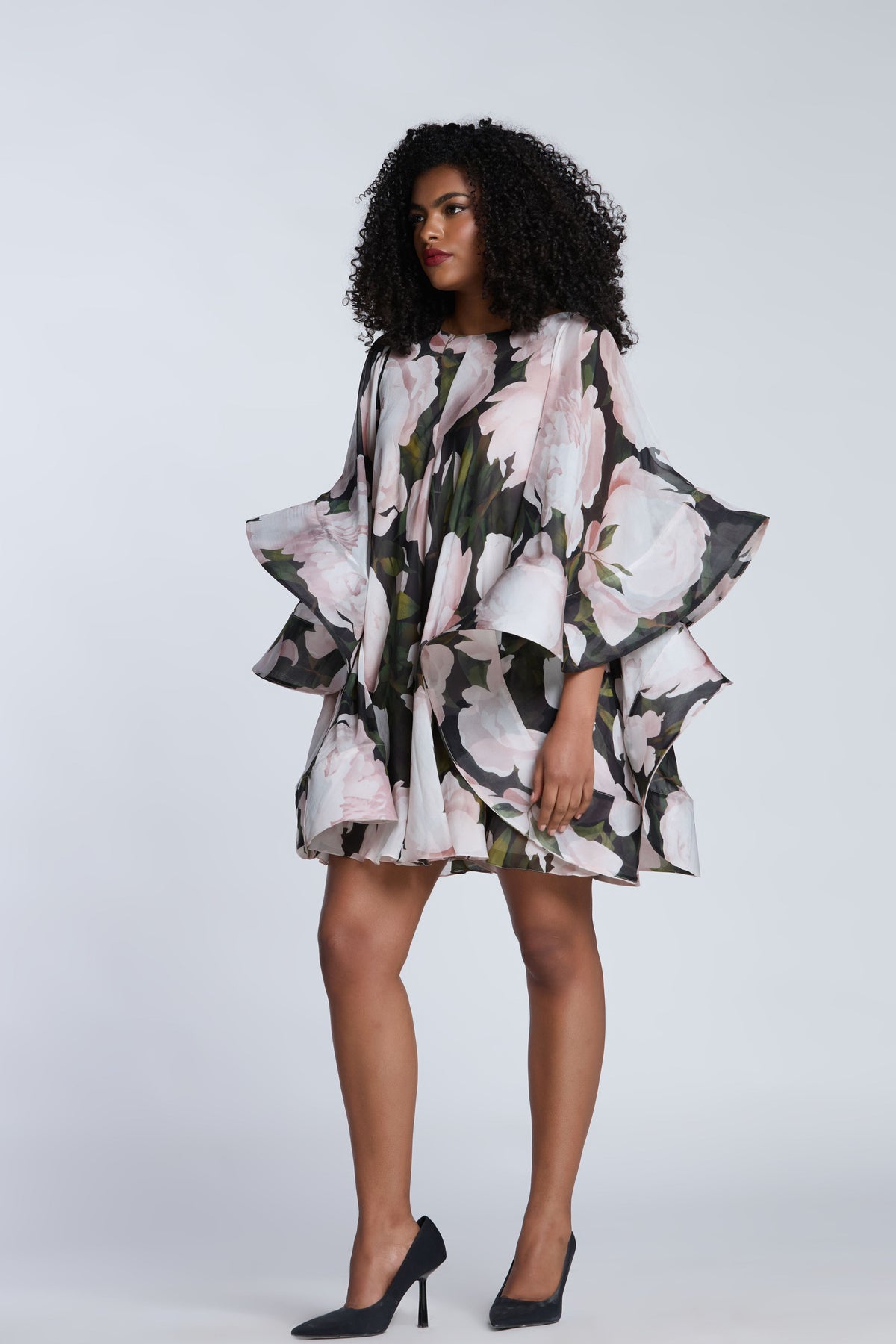 Light Pink Bloom Print Dress