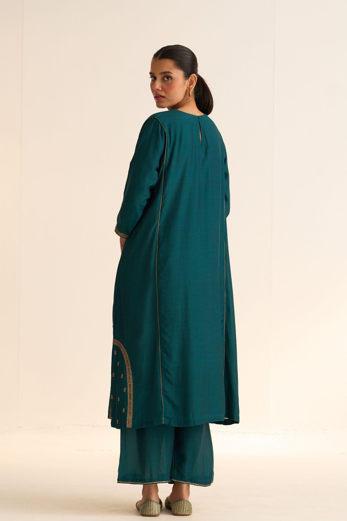 Kumud Teal Kurta