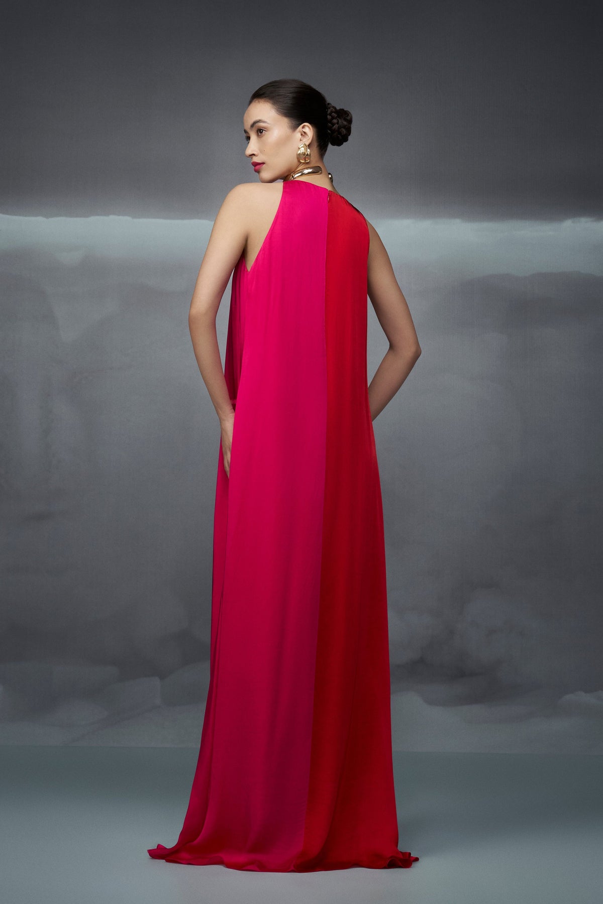 Red Pink Maxi Dress