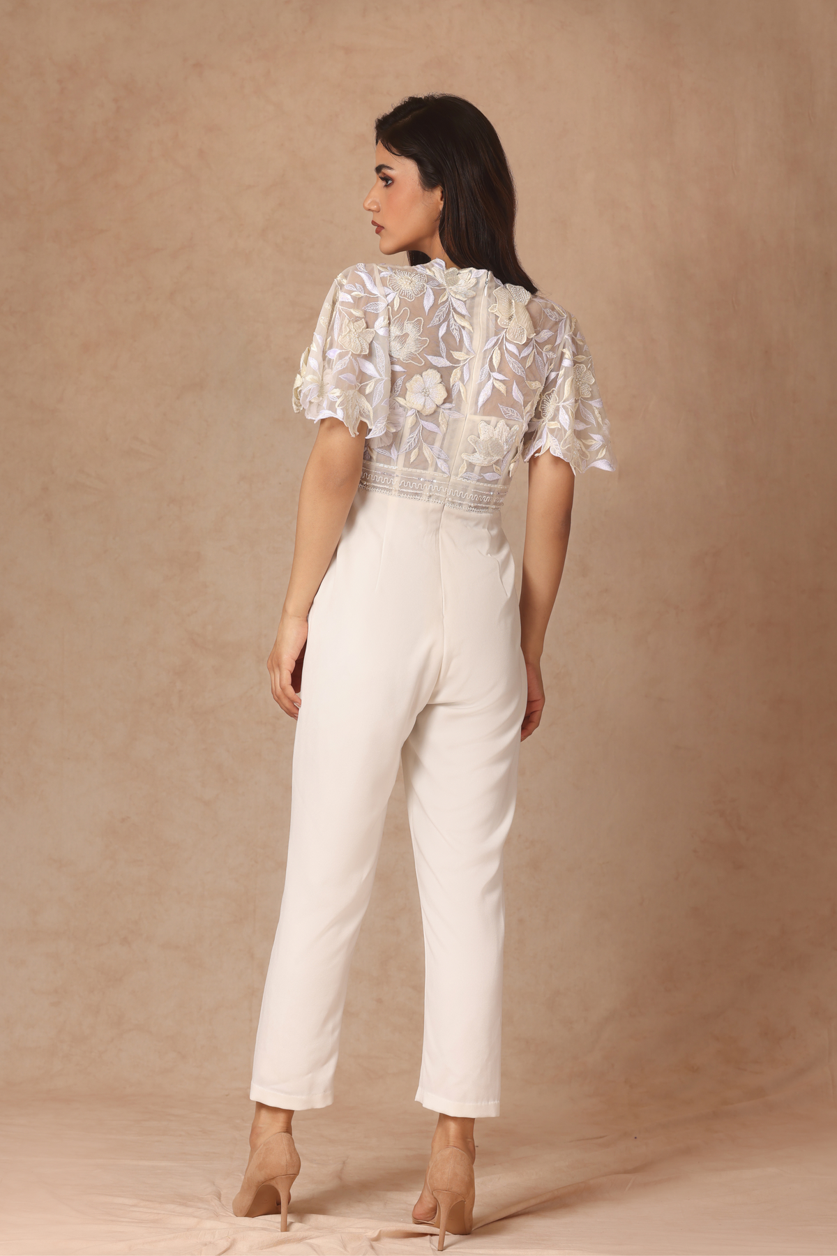 Bell Sleeves Embroidered Jumpsuit