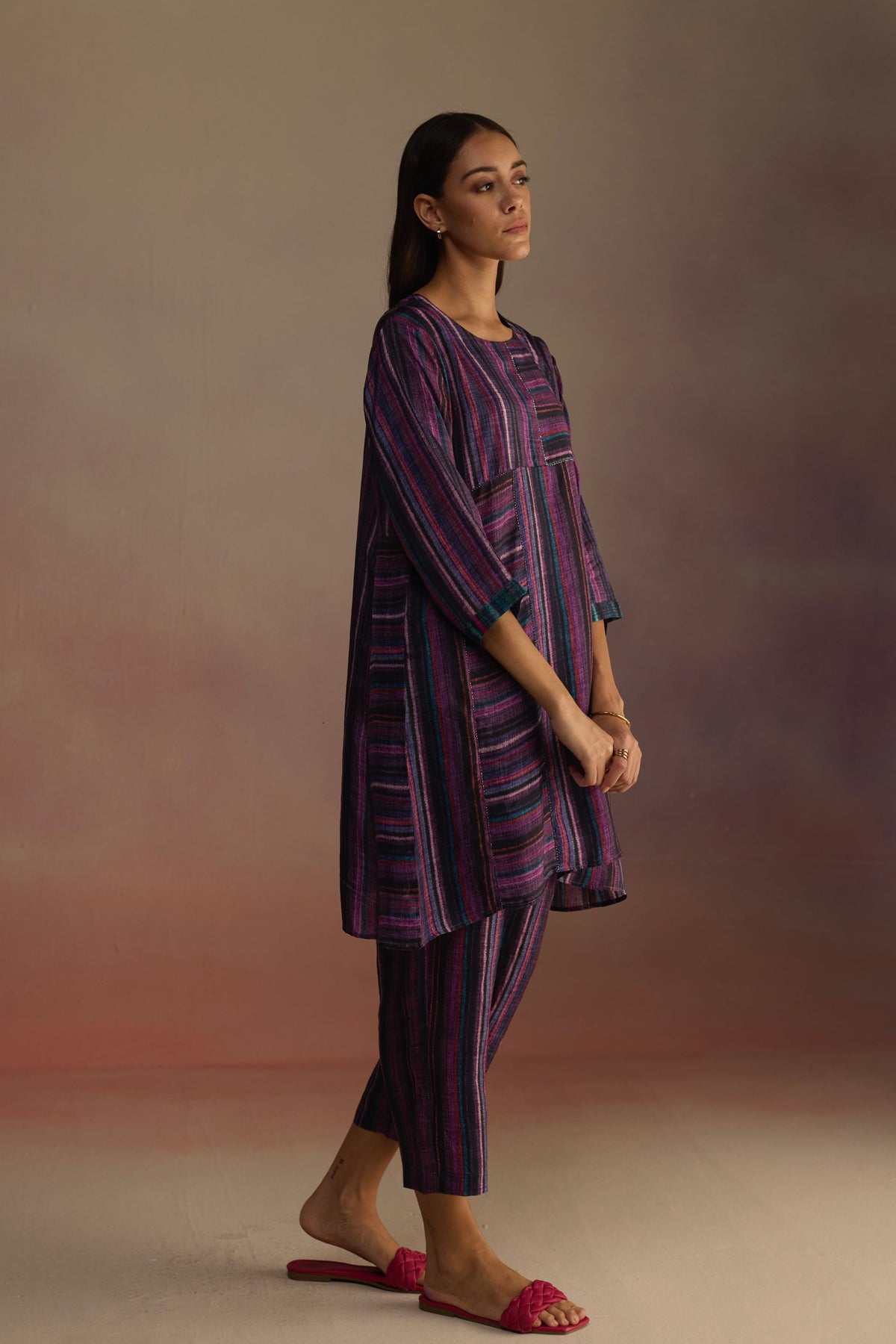 Awning Short Purple Kurta