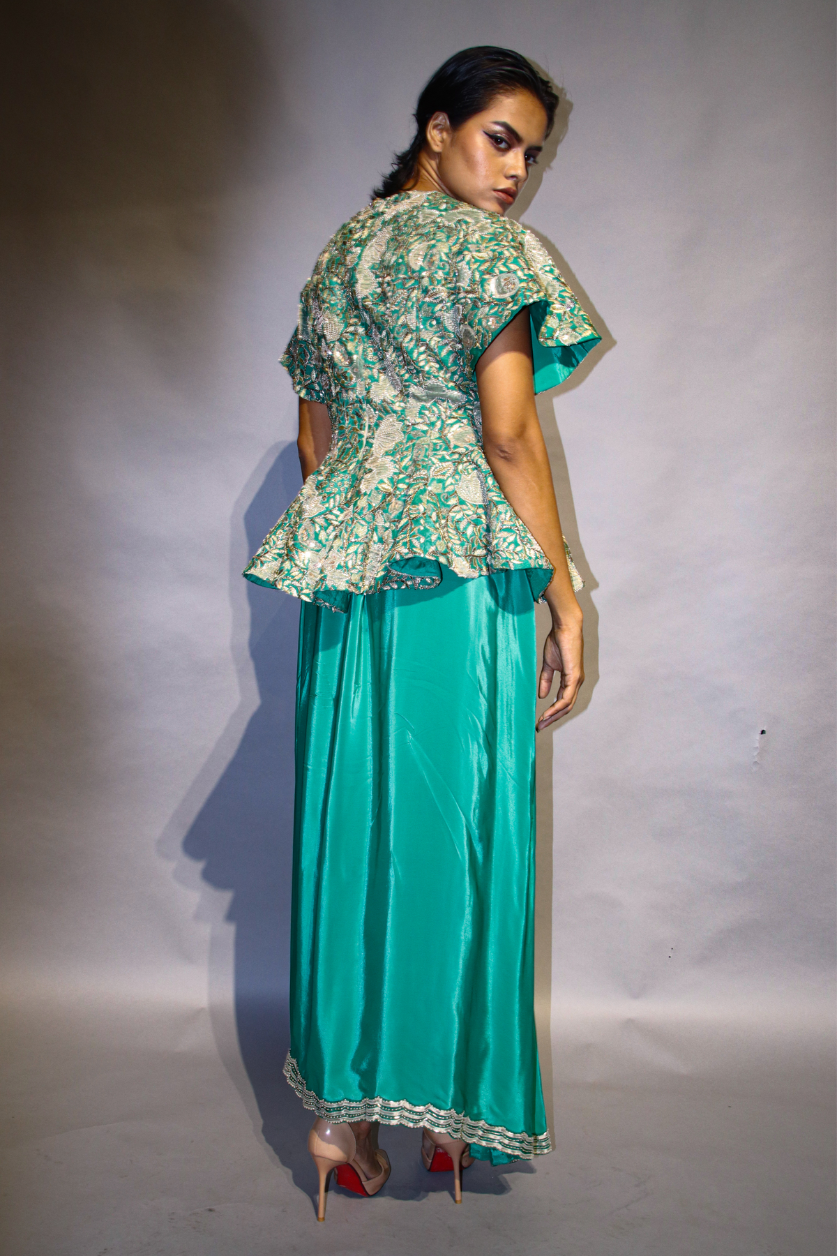 Green Skirt Set