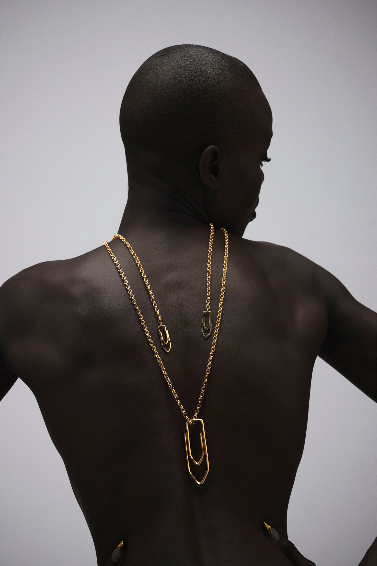 Golden Paper Clip Lasso Necklace