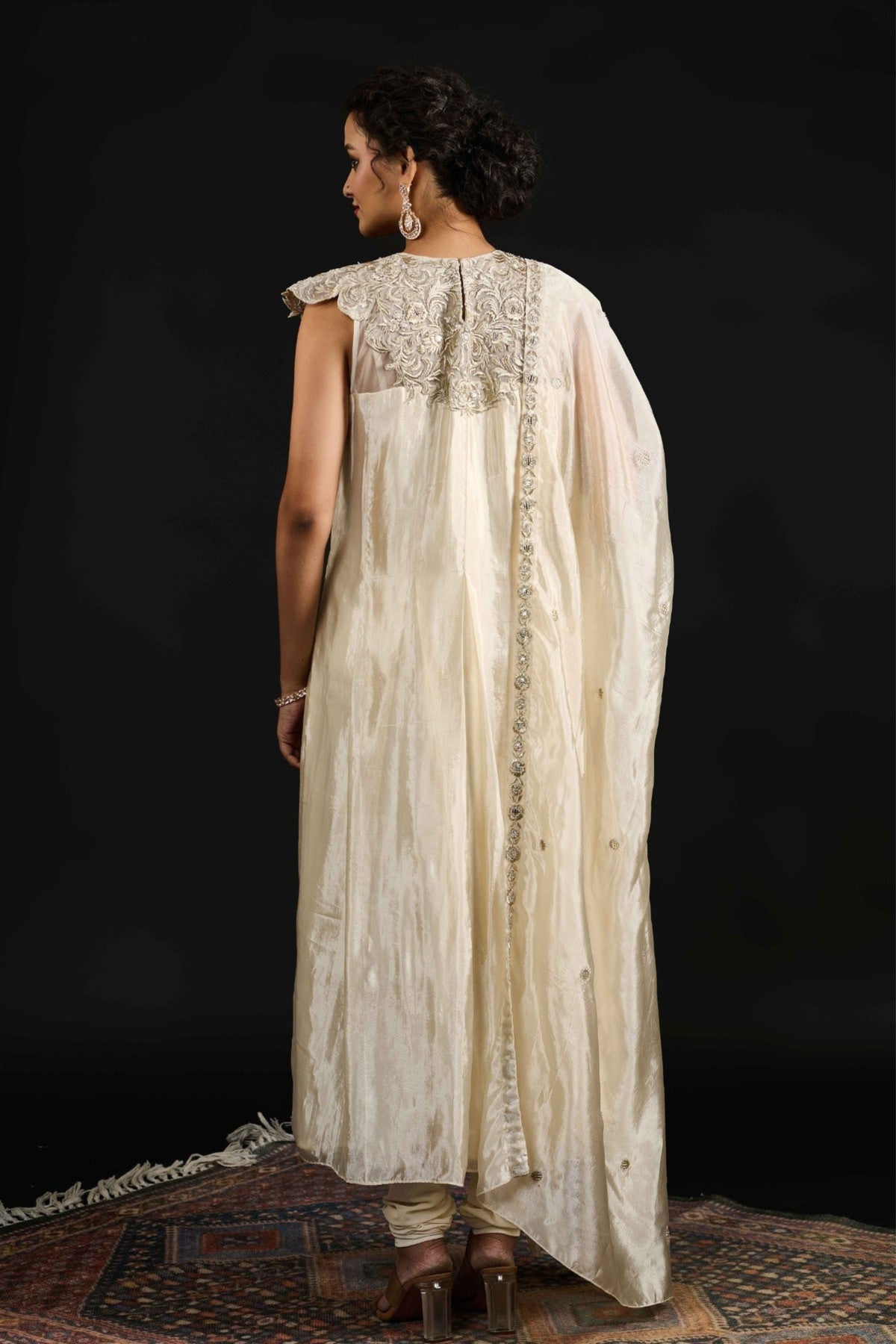 Noura Ivory Anarkali Set