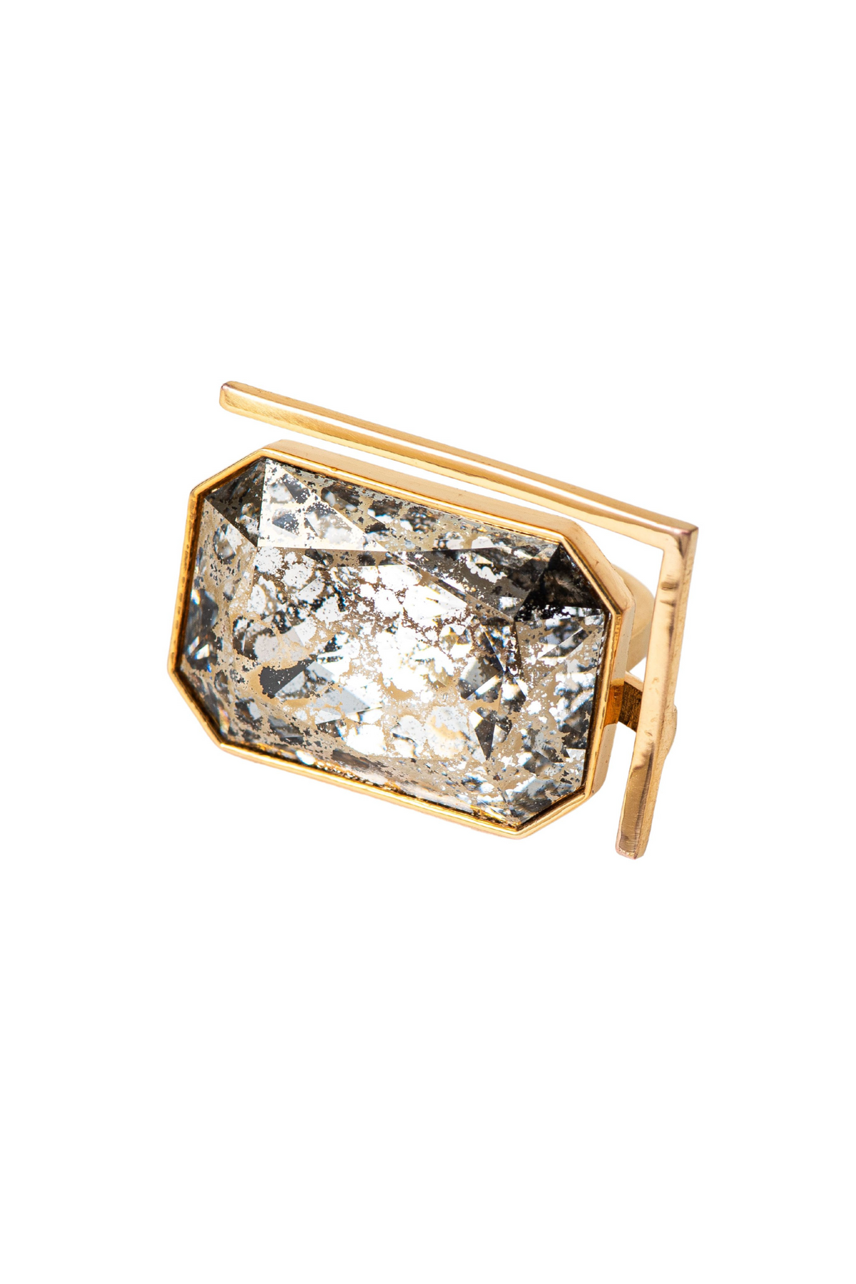 Radiance Crystal Cocktail Ring - Gold Crust