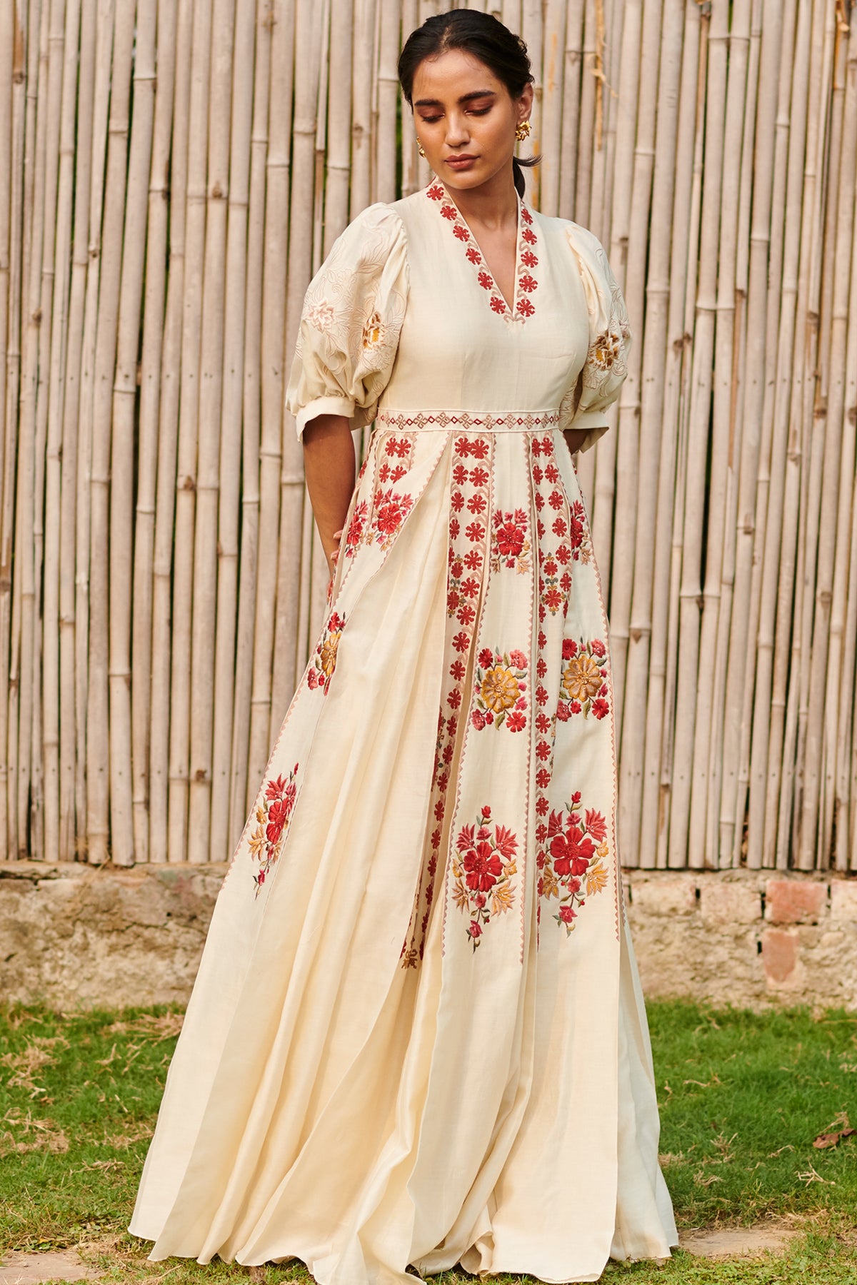 Chanderi pleated dress