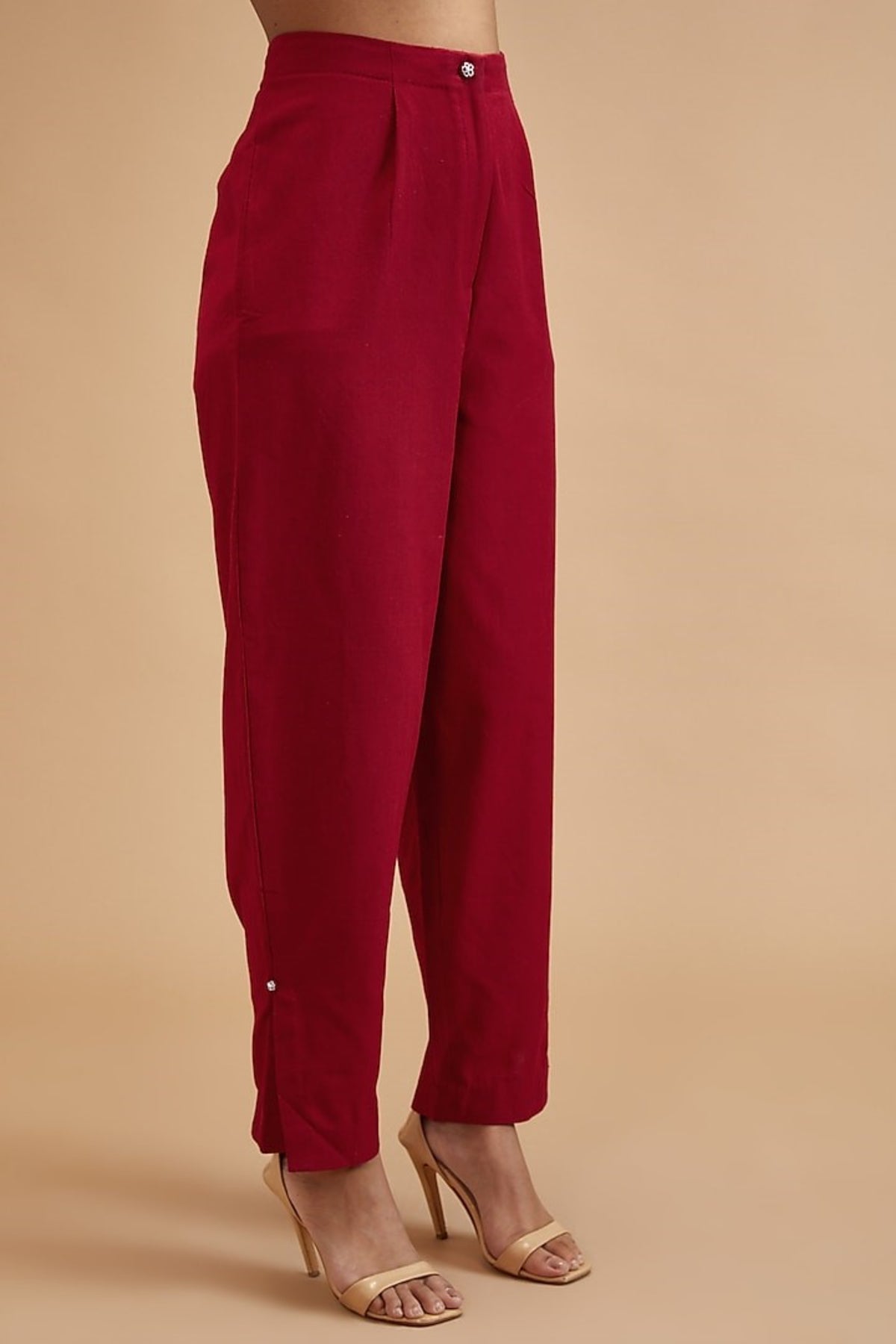 Scarlet Red Mom Fit Pants