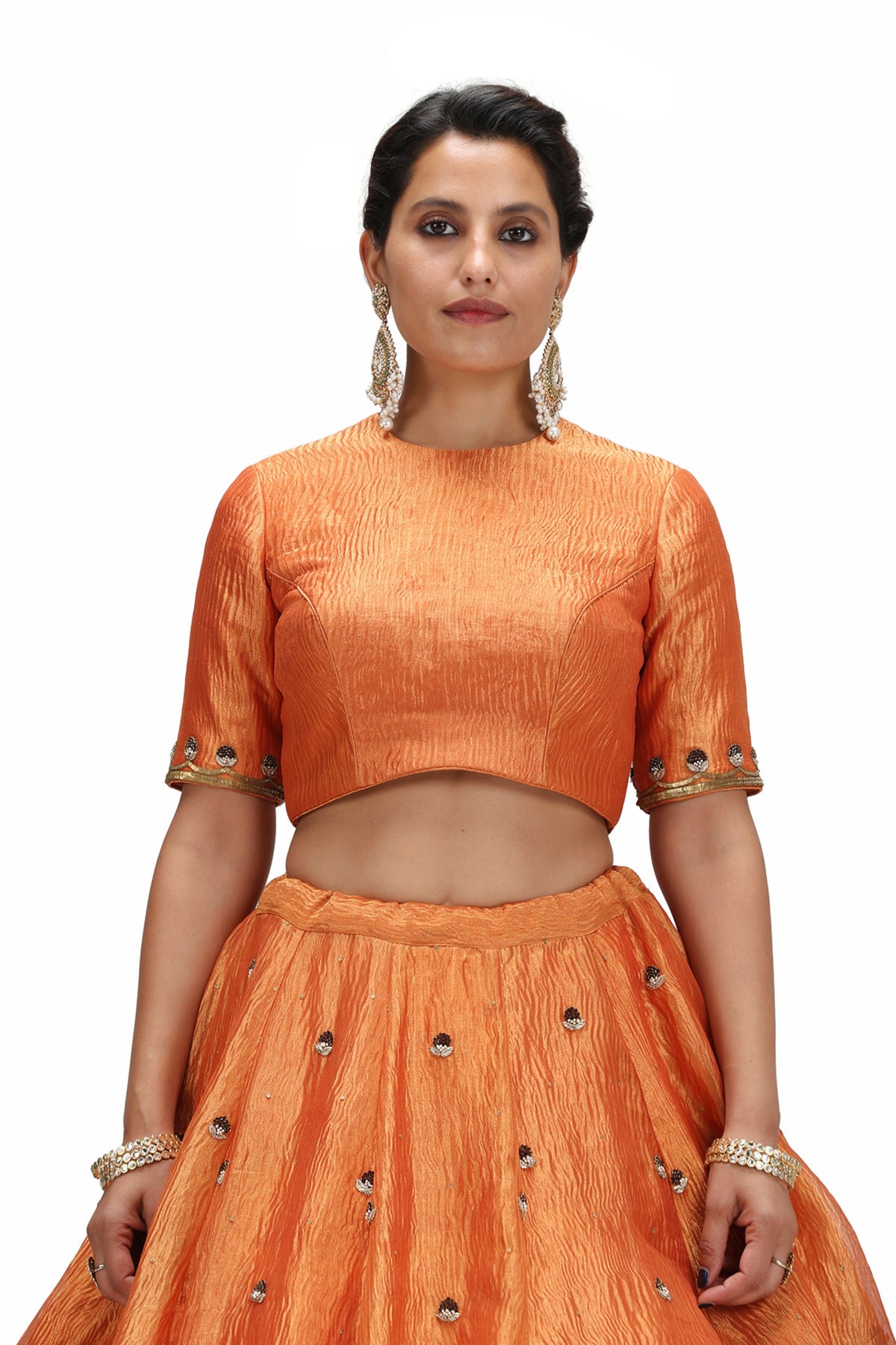 Sakambhari Rust Orange Lehenga Set