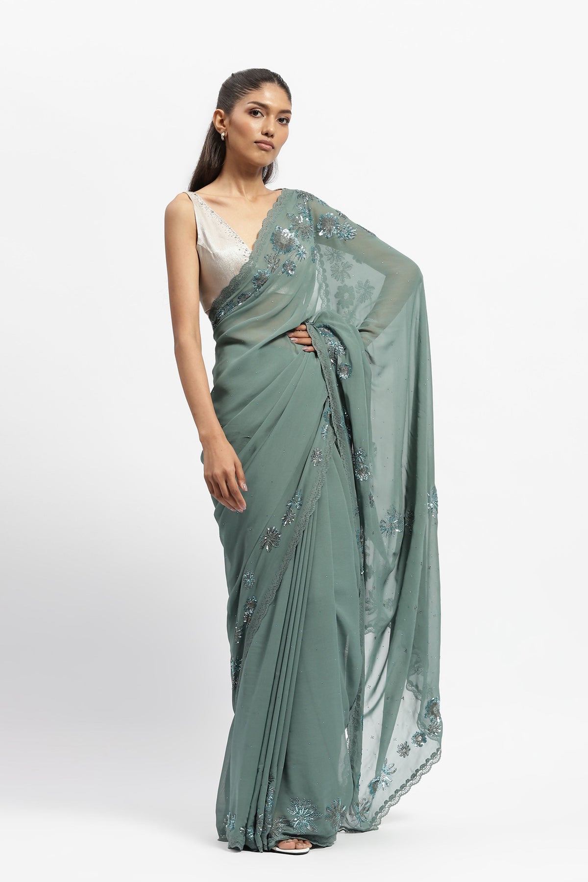 Half Past Noon Embroidered Saree