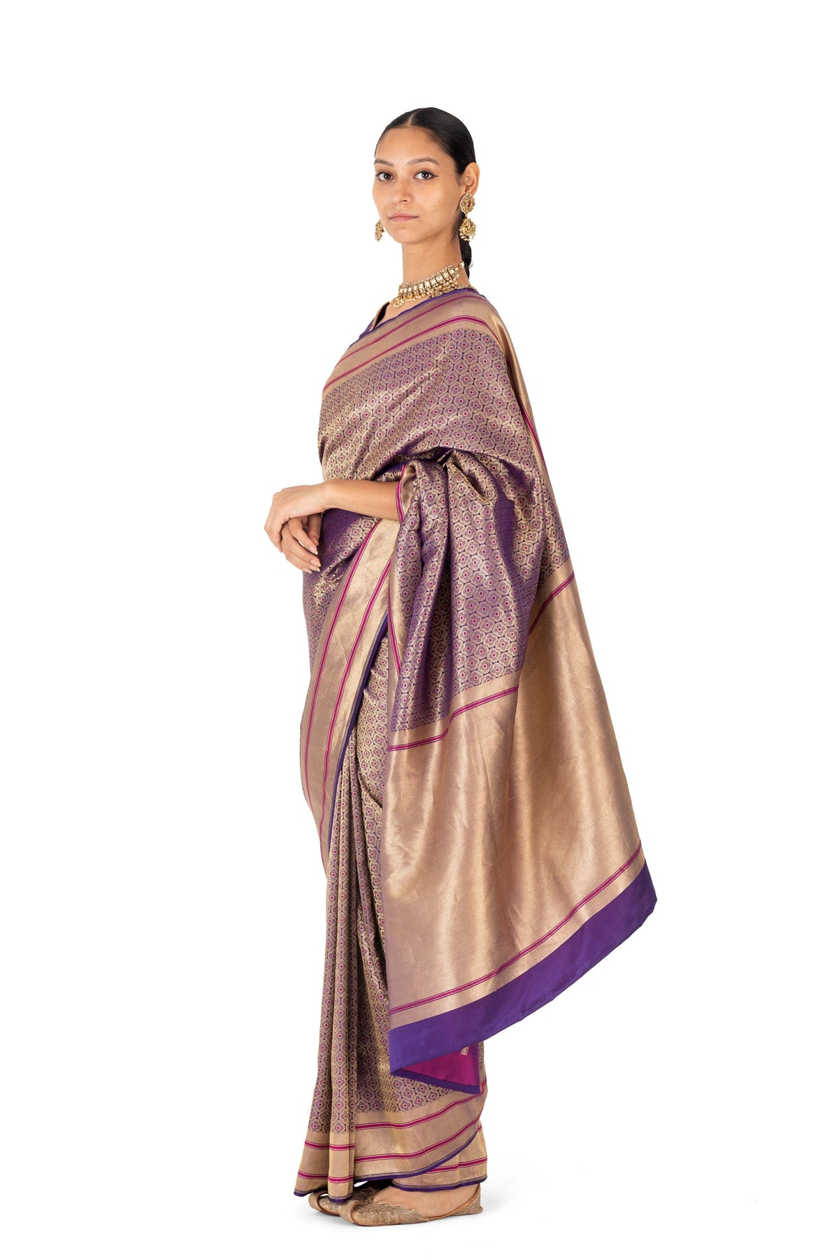 Raia Purple Brocade Saree