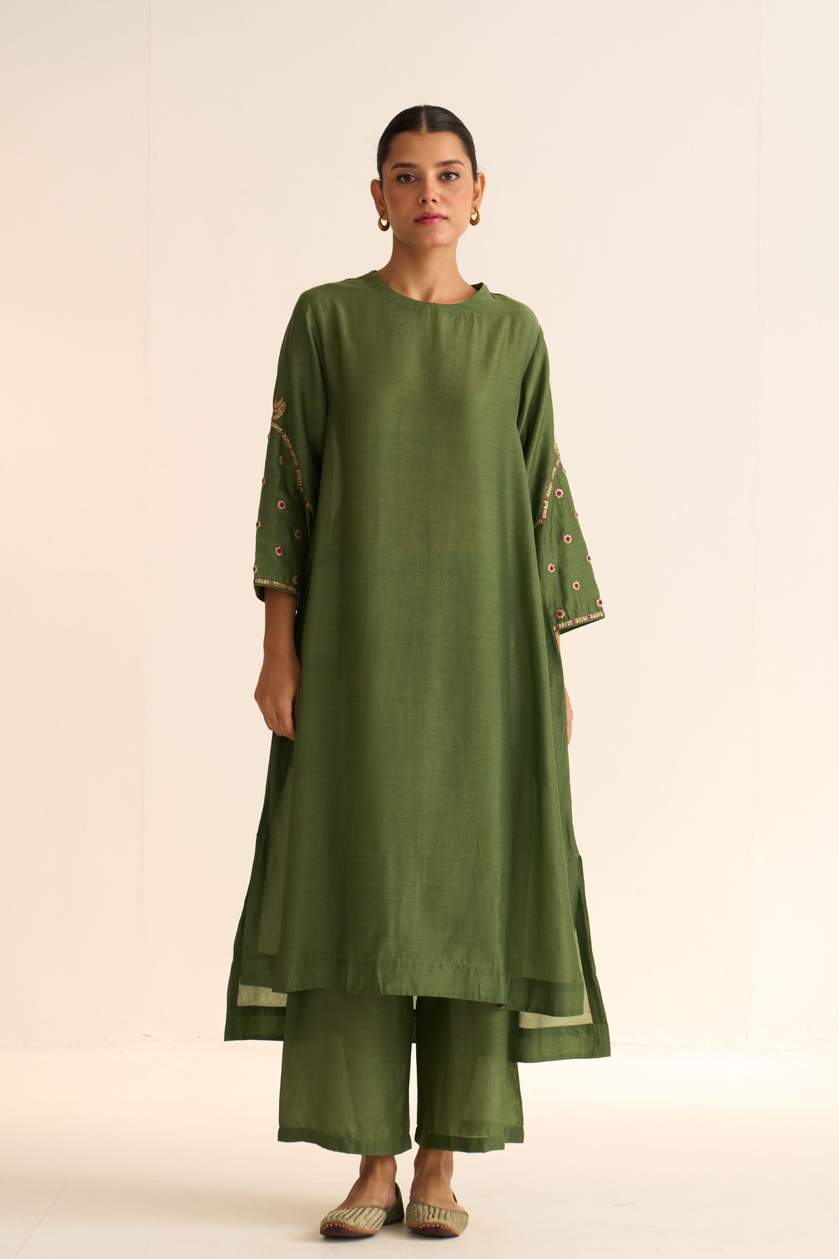 Ambily Olive Green Kurta