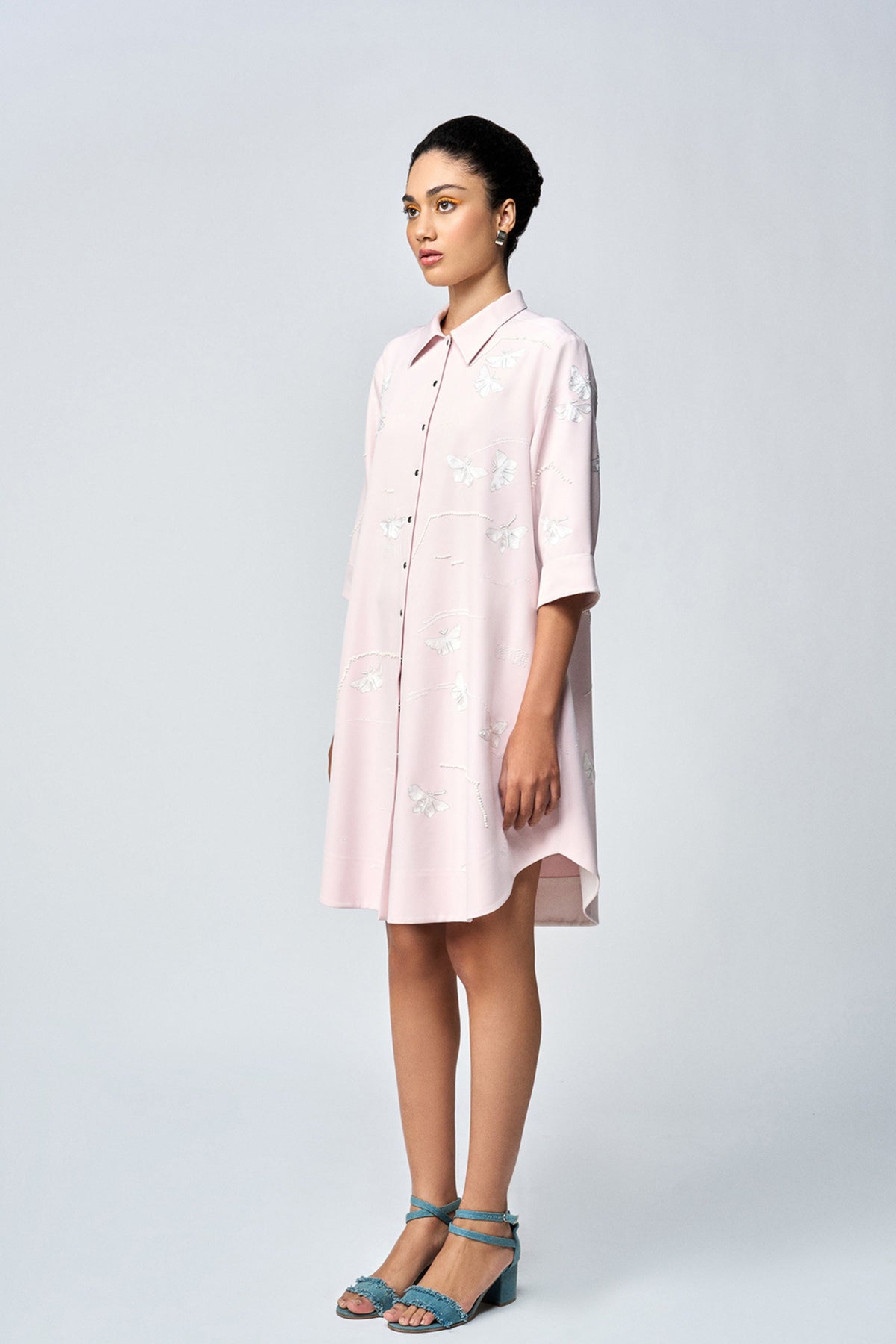 Glass Peach Shirt Dress