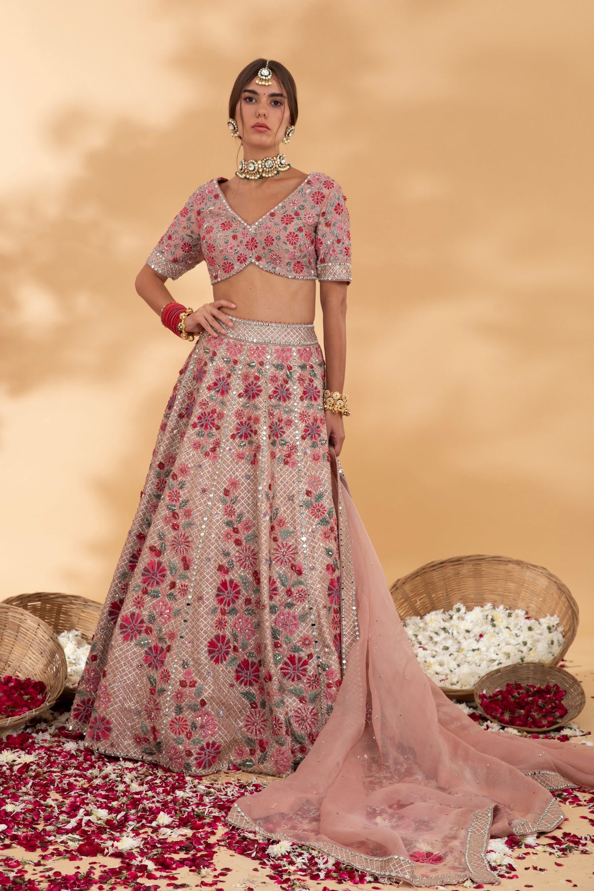 Dusty Rose Lehenga Set