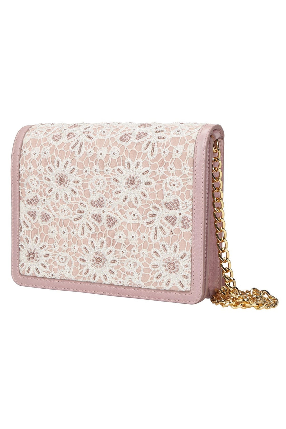 Iris lace lilac leather shoulder bag